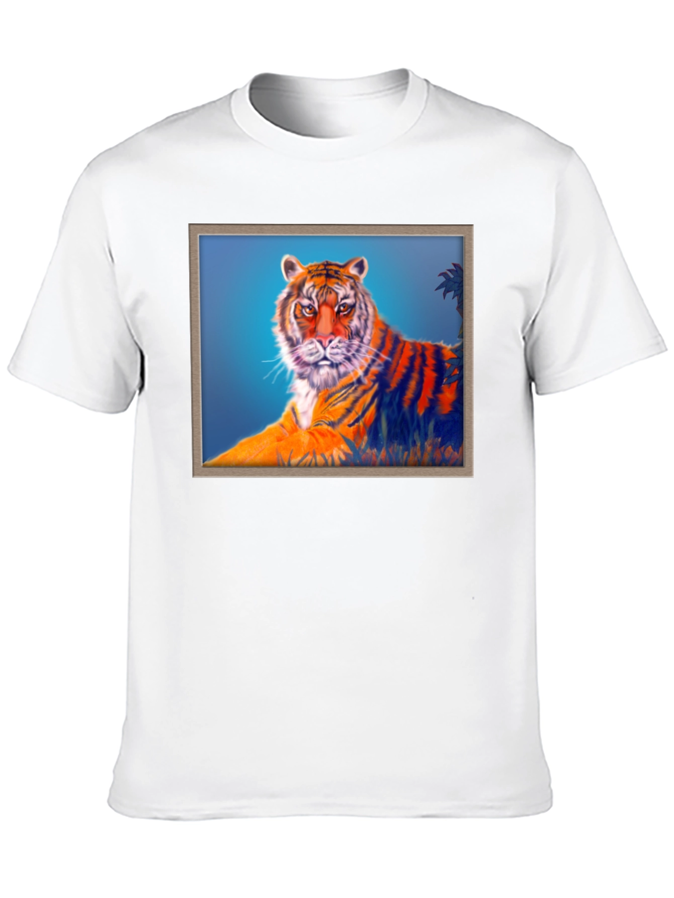 Black Tiger Graphic Print Crew Neck T-Shirt view 10