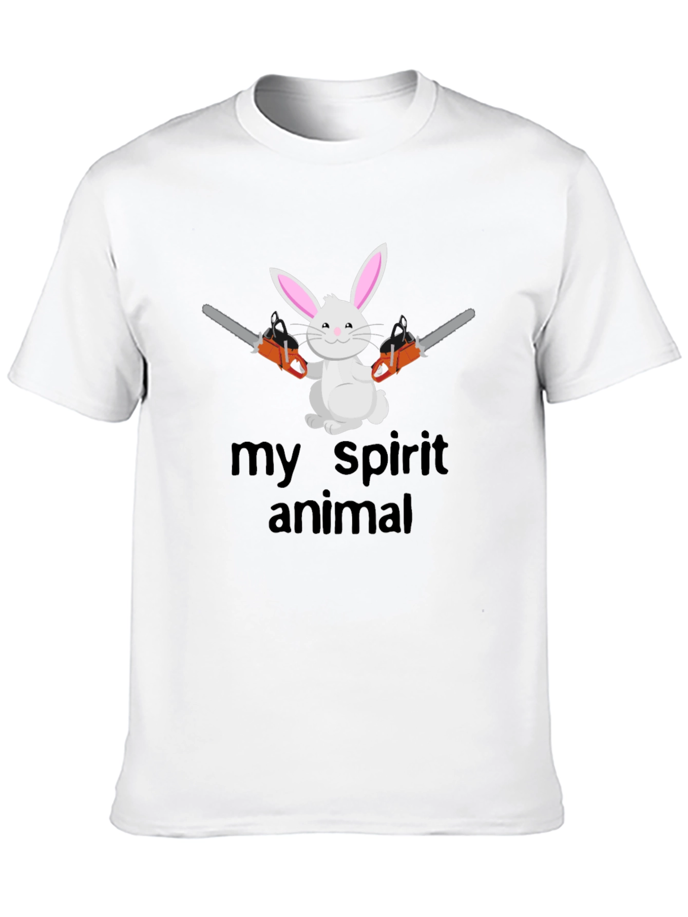 Black My Spirit Animal Bunny Chainsaw Graphic Tee view 10