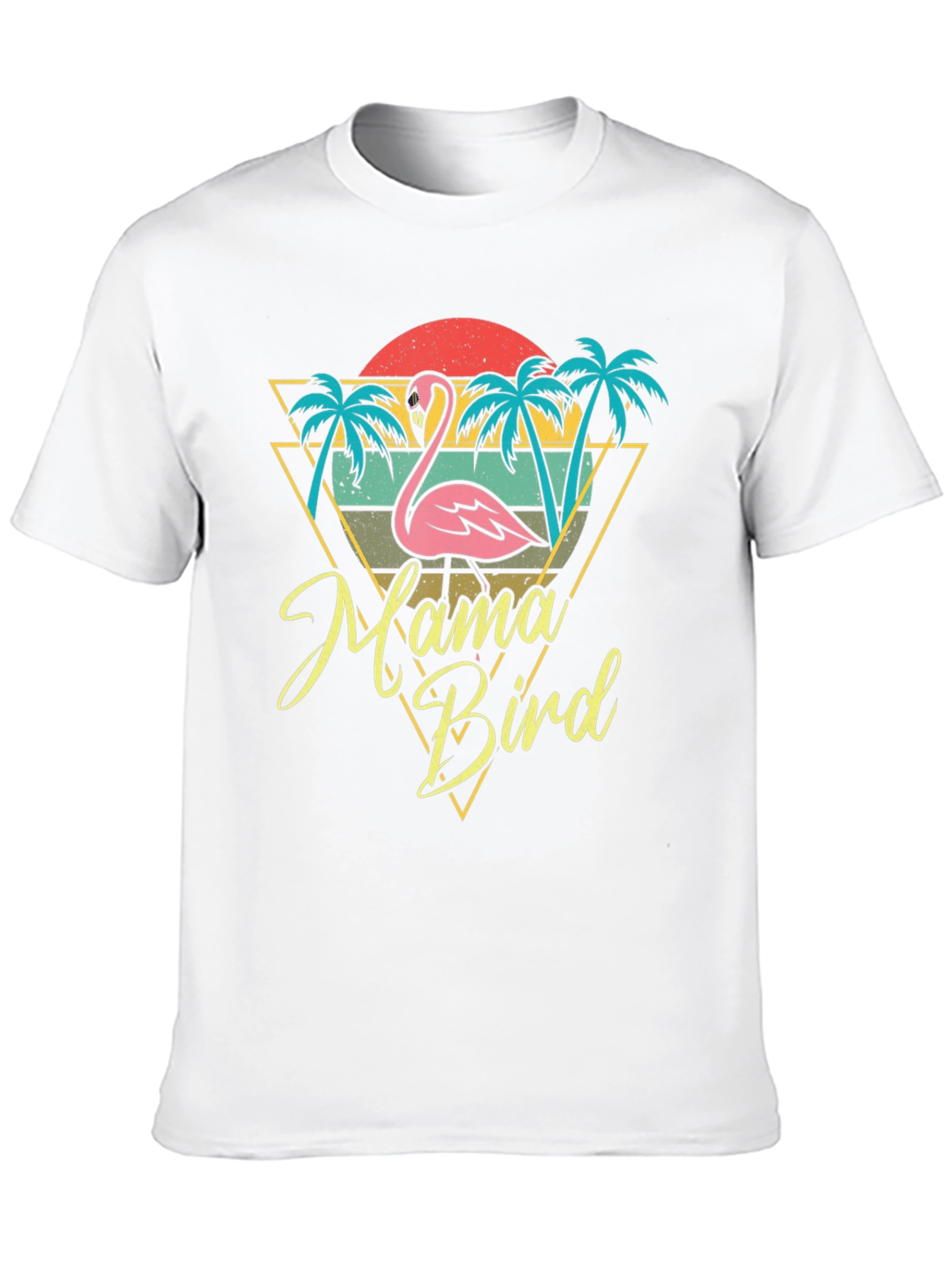 Black Mama Bird Flamingo Graphic Tee - Tropical Style view 10