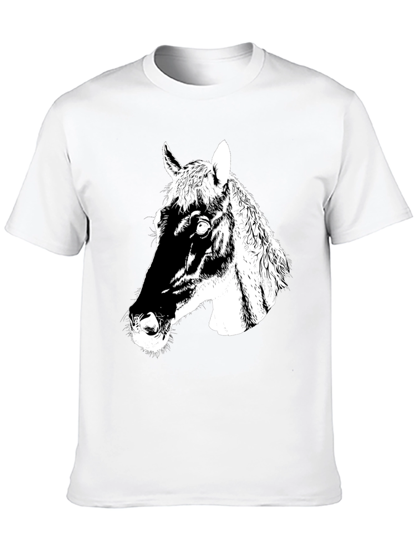 Black Men's Black Horse Graphic T-Shirt view 10