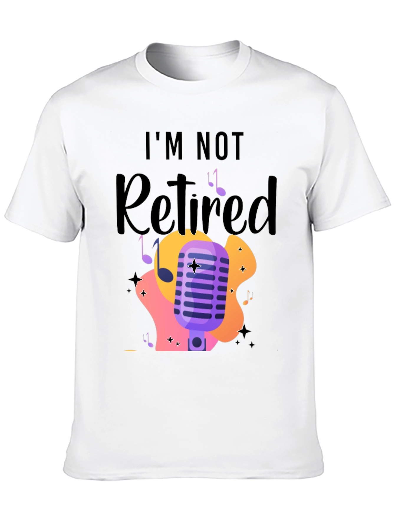 Black I'm Not Retired Music Lover T-Shirt view 10