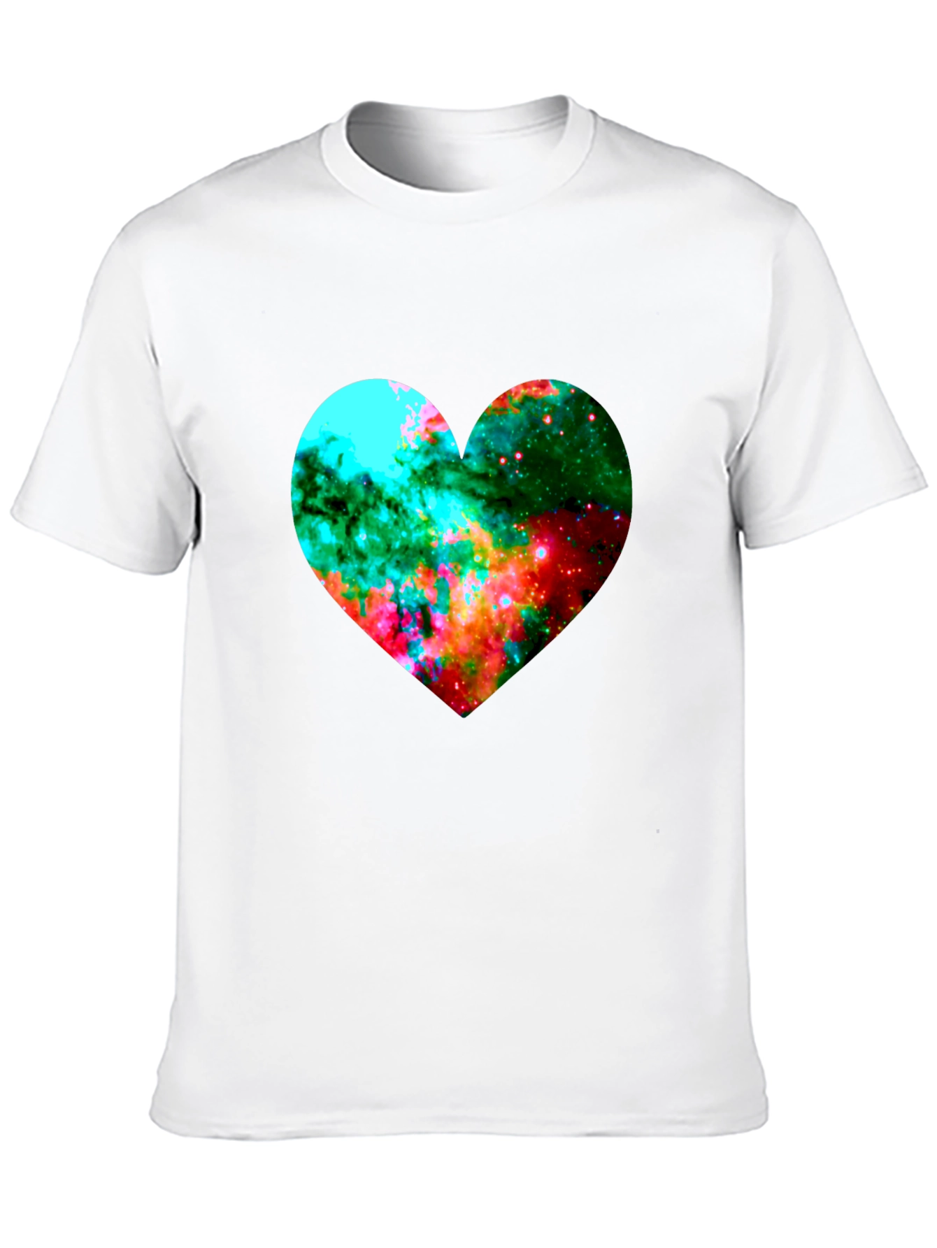 Black Galaxy Heart Graphic Black T-Shirt view 10