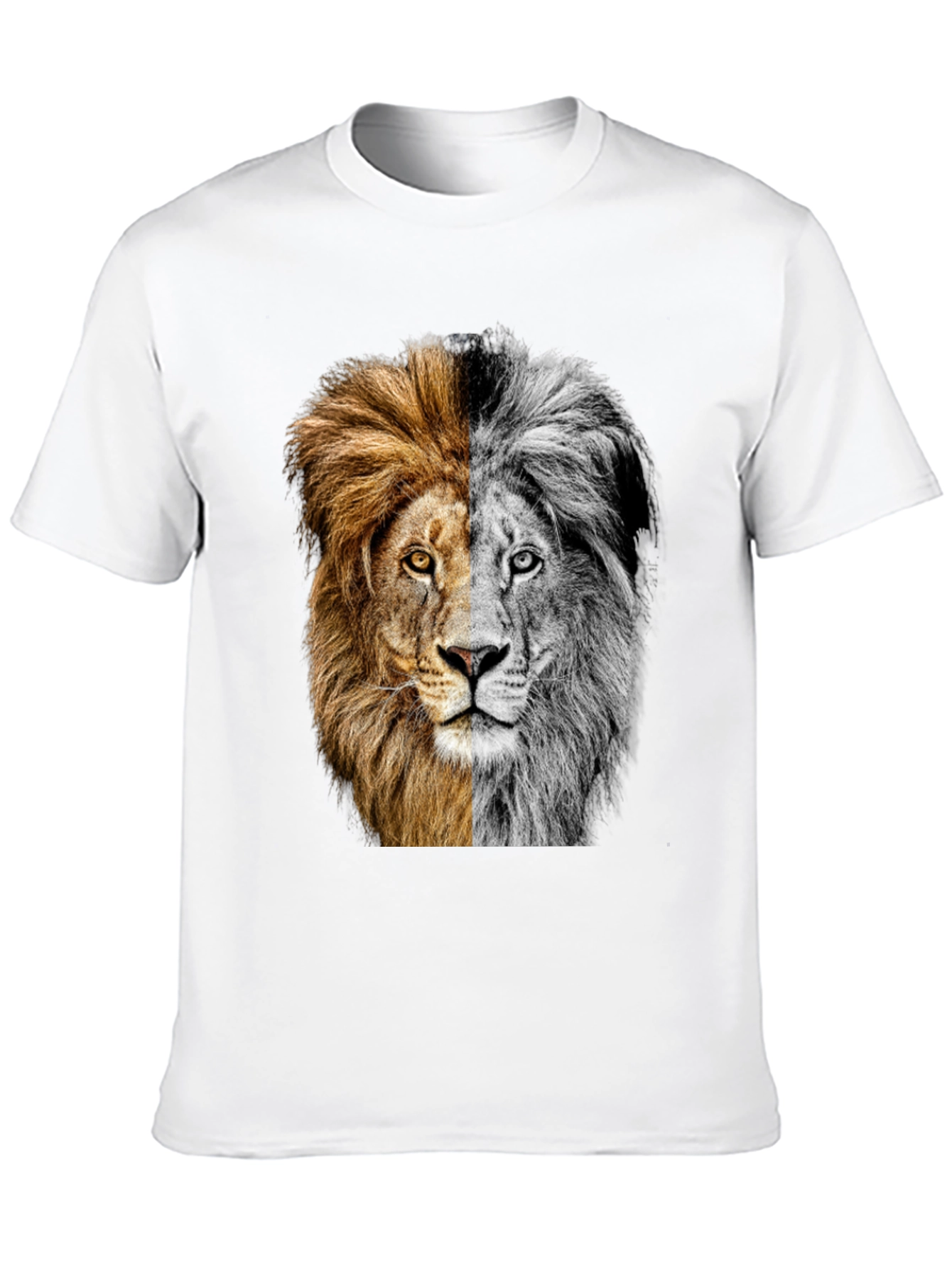 Black Two-Faced Lion Graphic Tee - Bold Animal Print view 10