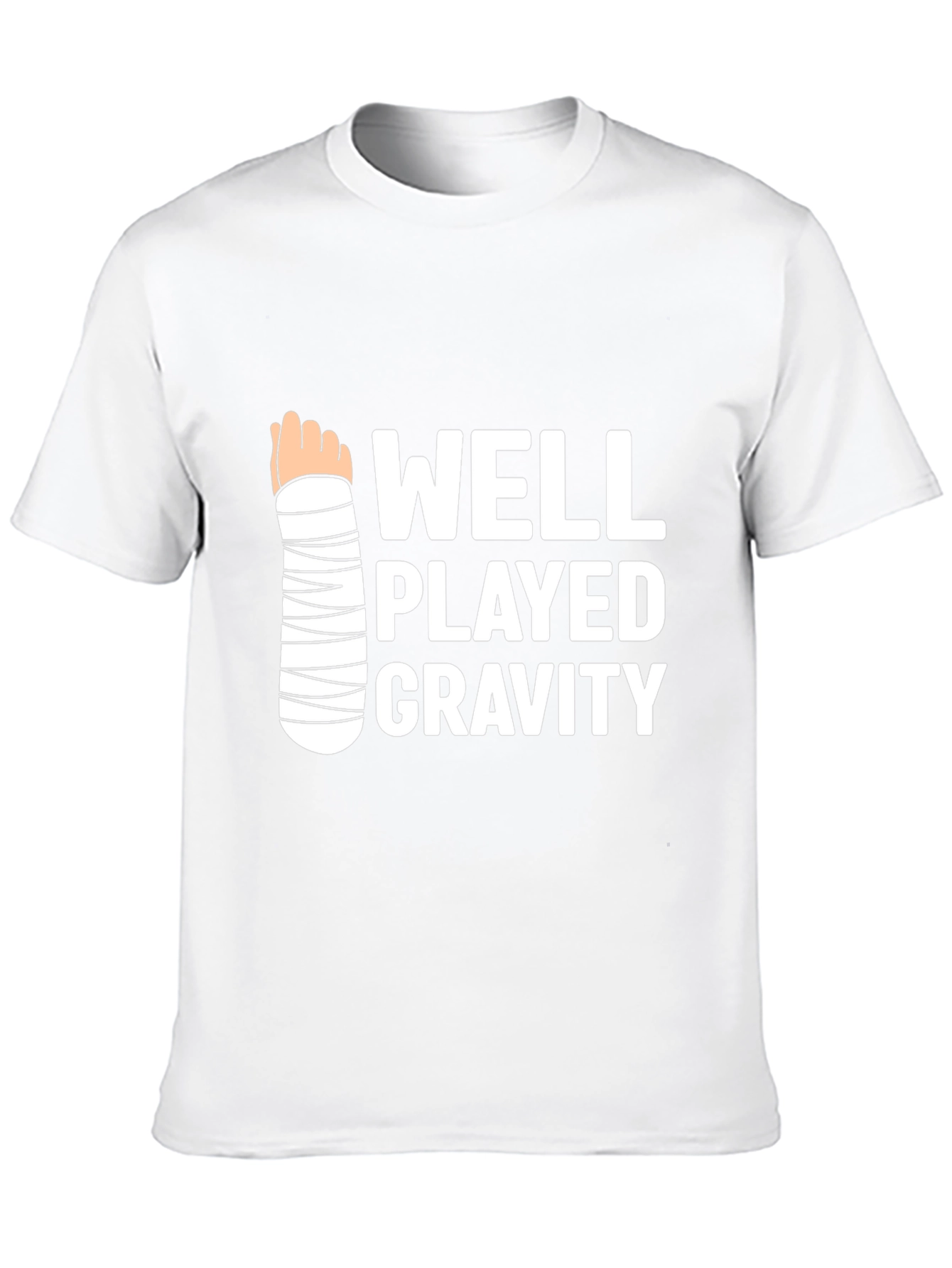 Black Funny Well Played Gravity T-Shirt - Broken Arm Humor Tee view 10