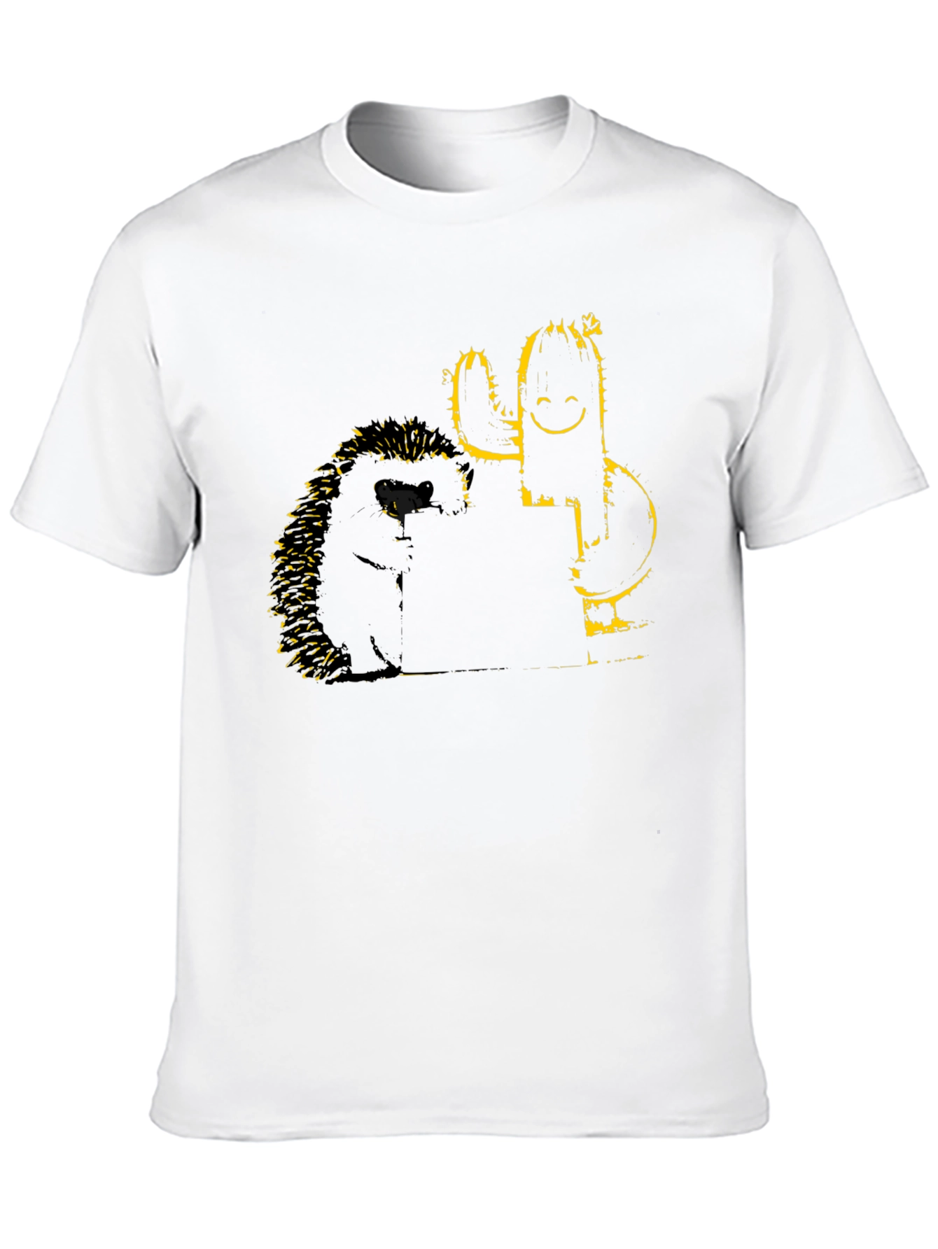 Black Hedgehog & Cactus Graphic T-Shirt - Black view 10