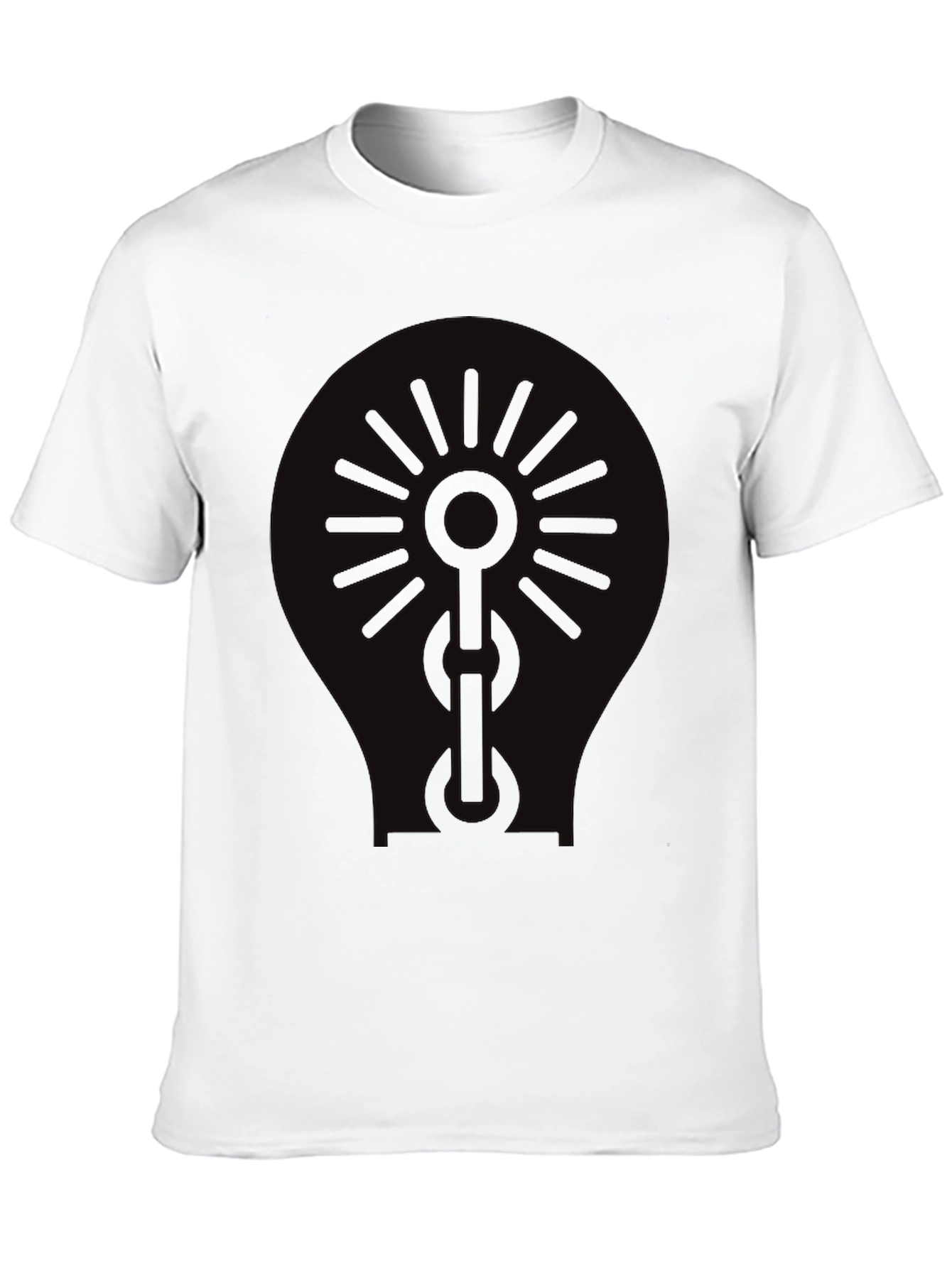 Black Black Graphic Tee - Sun & Chain Design view 10