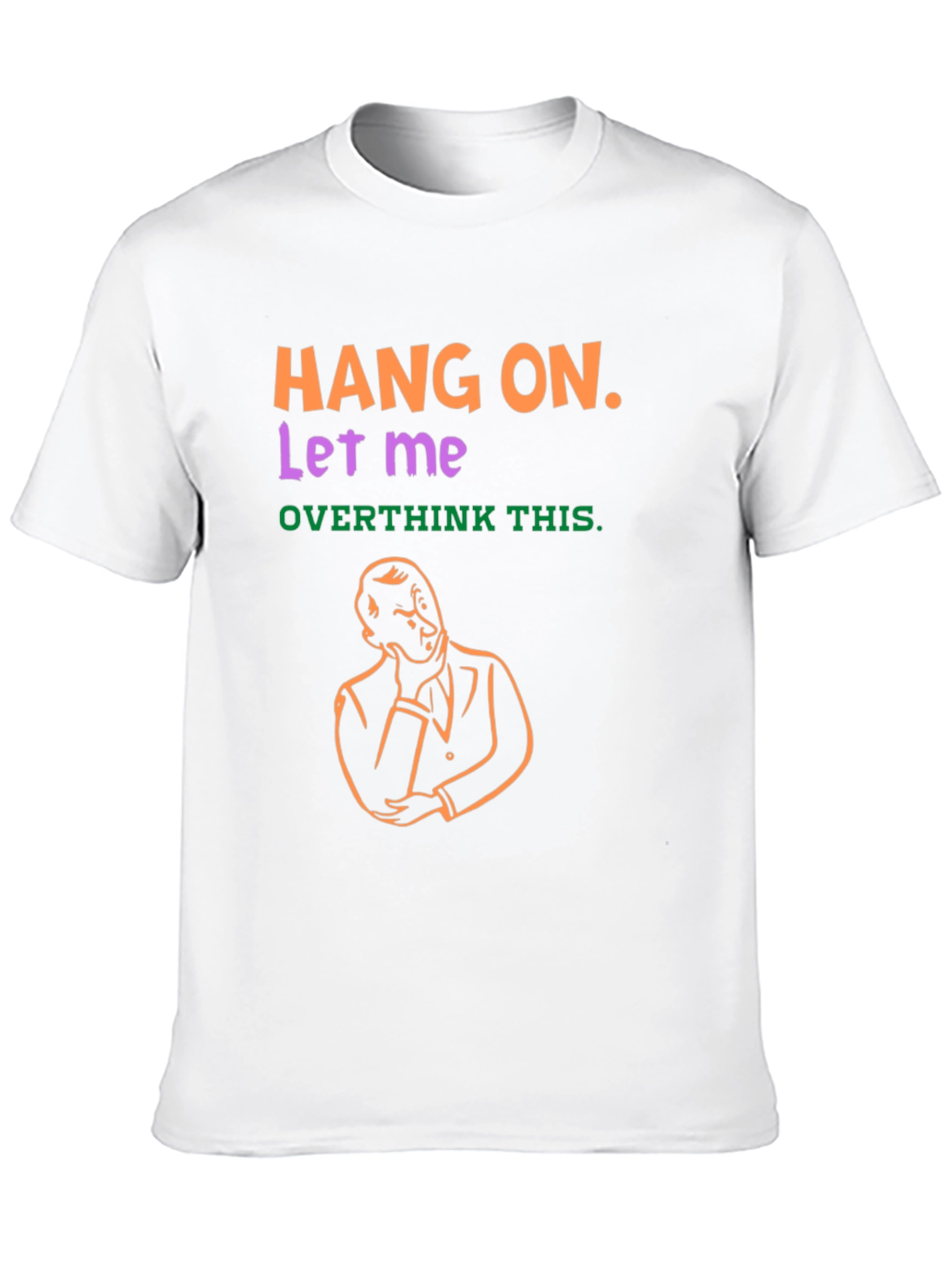 Black Hang On Overthinker T-Shirt Funny Graphic Tee view 10