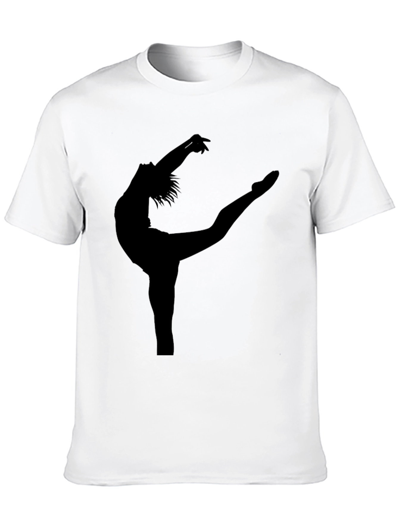 Black Ballet Dancer Silhouette Black T-Shirt view 10