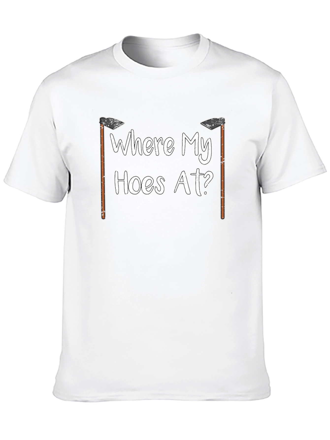 Black "Where My Hoes At?" Novelty Graphic T-Shirt view 10