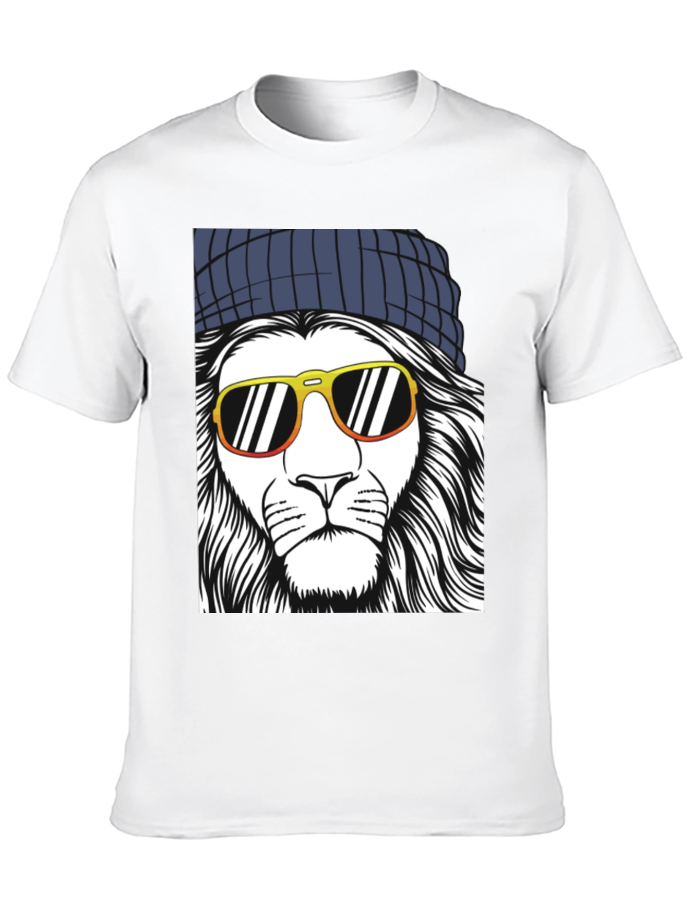 Black Cool Lion Graphic Tee - Men's Black T-Shirt view 10
