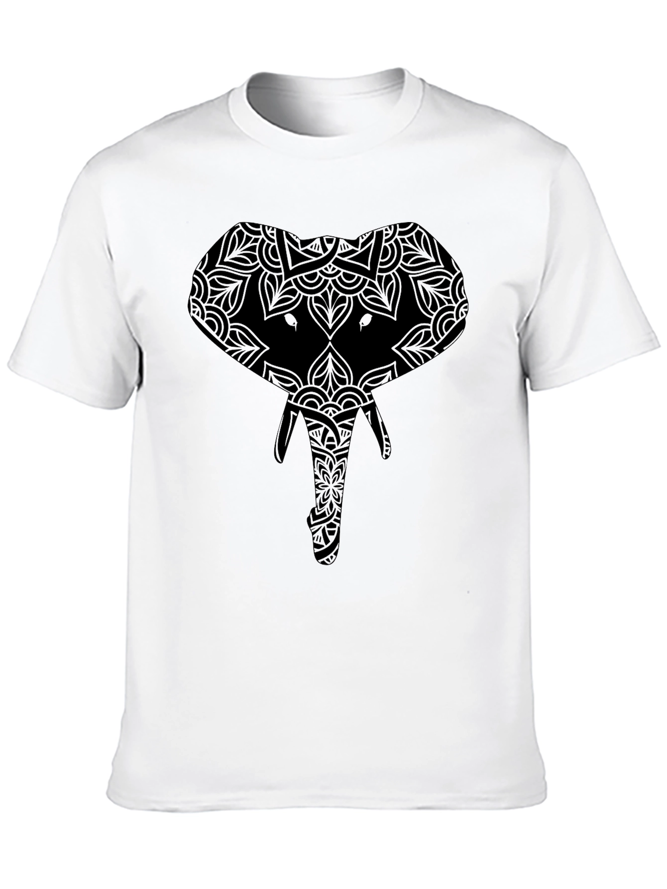 Black Elephant Mandala Graphic Tee - Black view 10