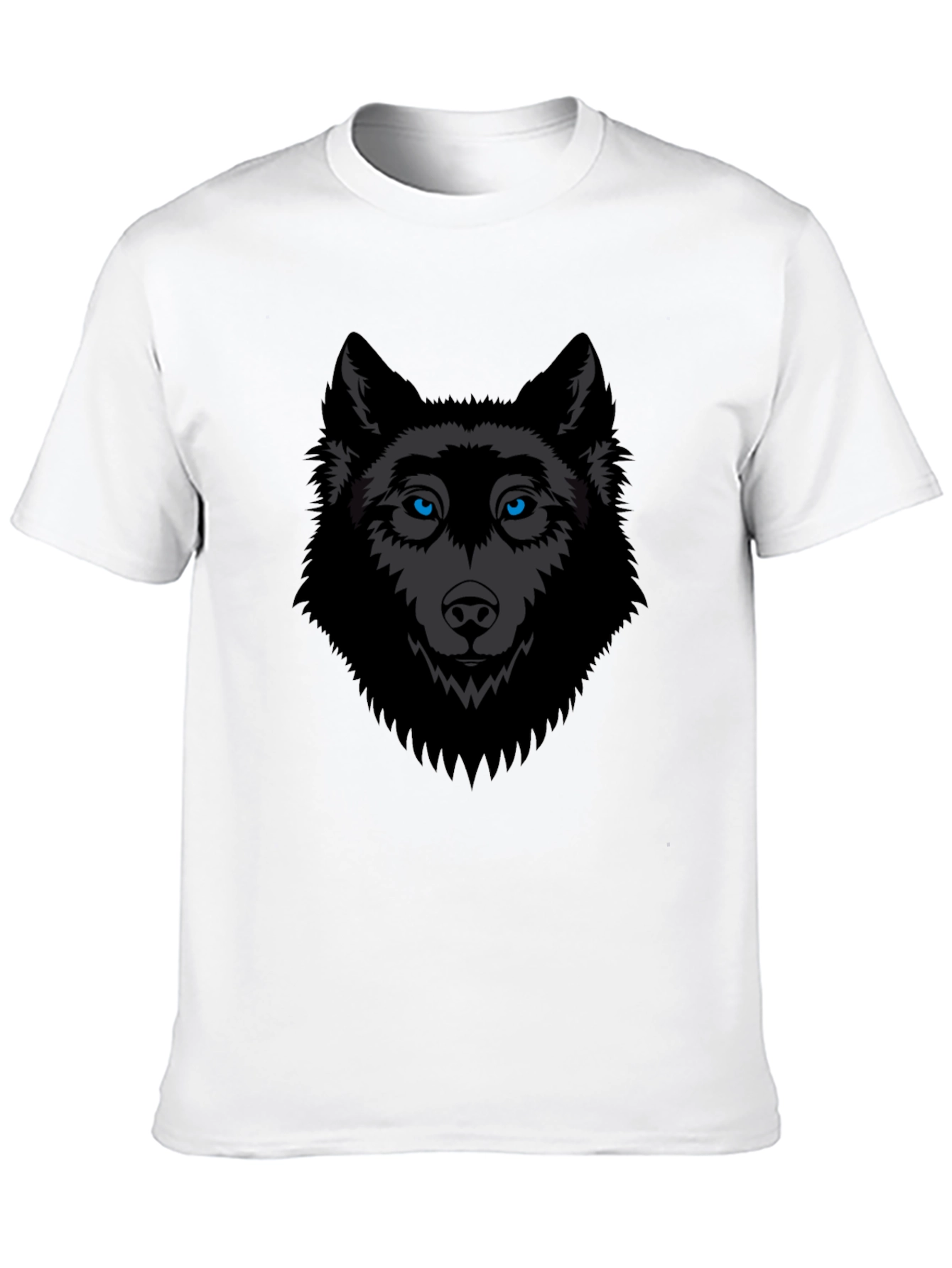 Black Men's Black Wolf Graphic T-Shirt view 10