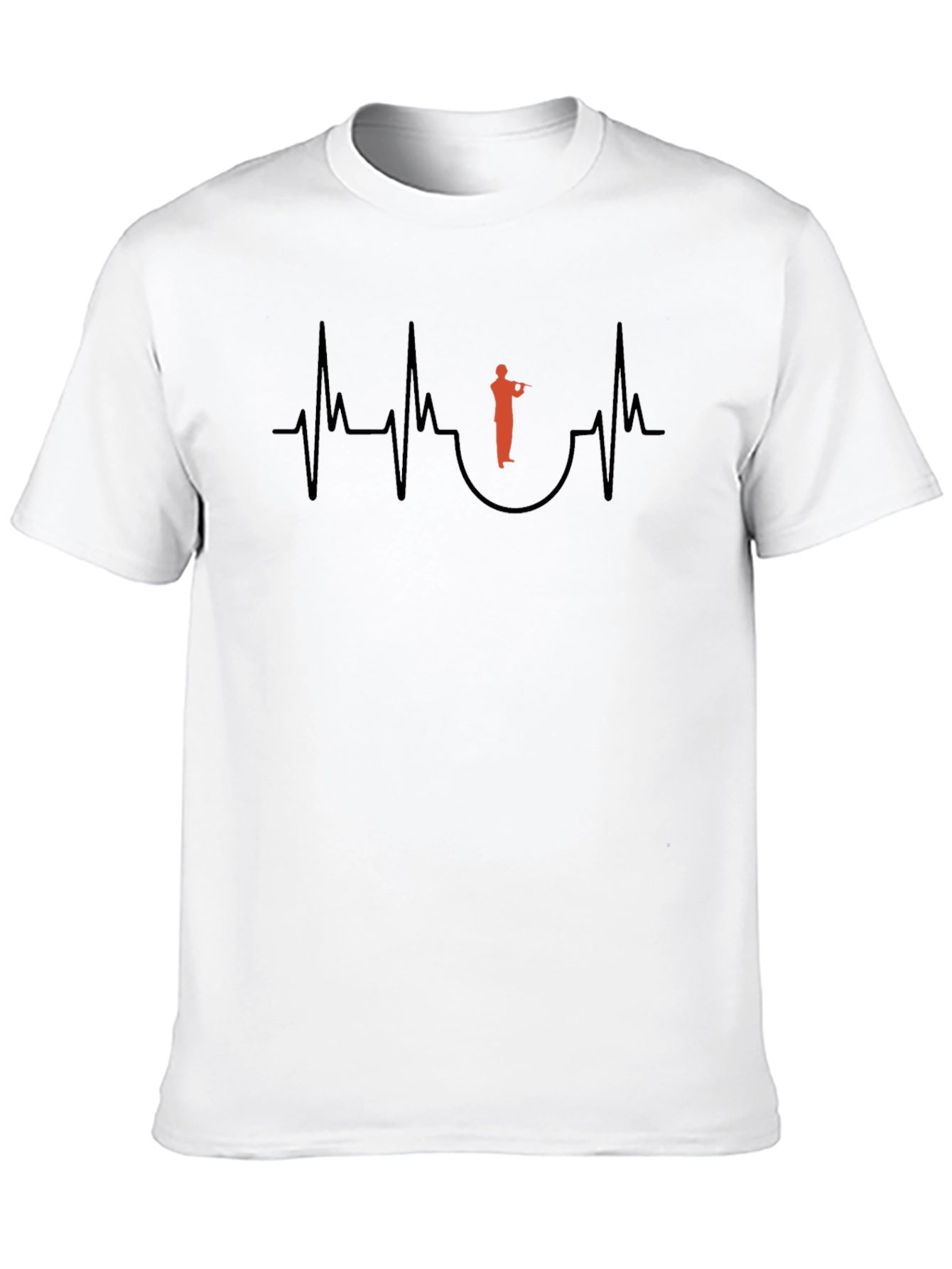 Black Heartbeat Trumpet Player Graphic Tee view 10