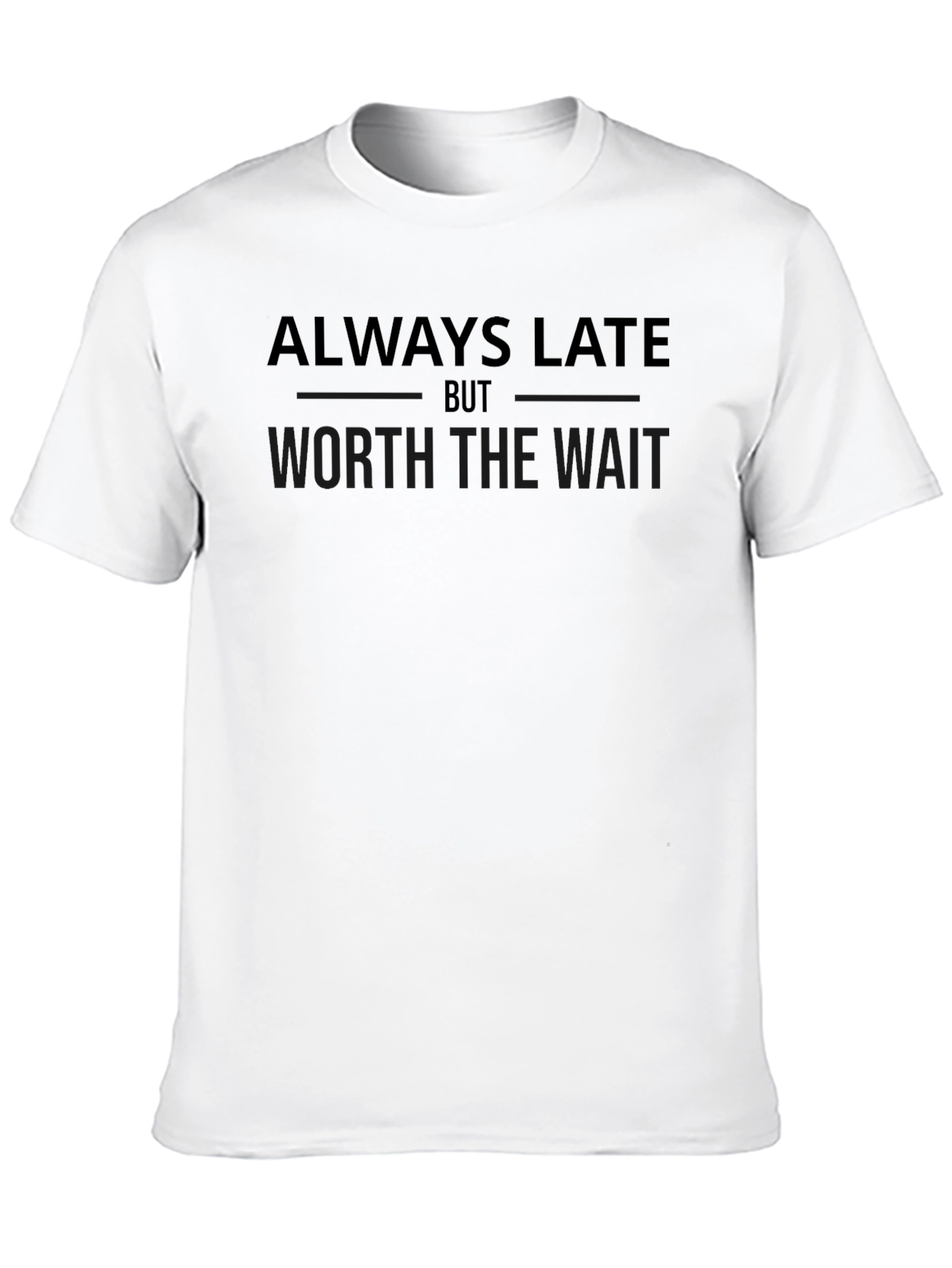Black Always Late Graphic Tee - Soft Cotton Casual Shirt view 10