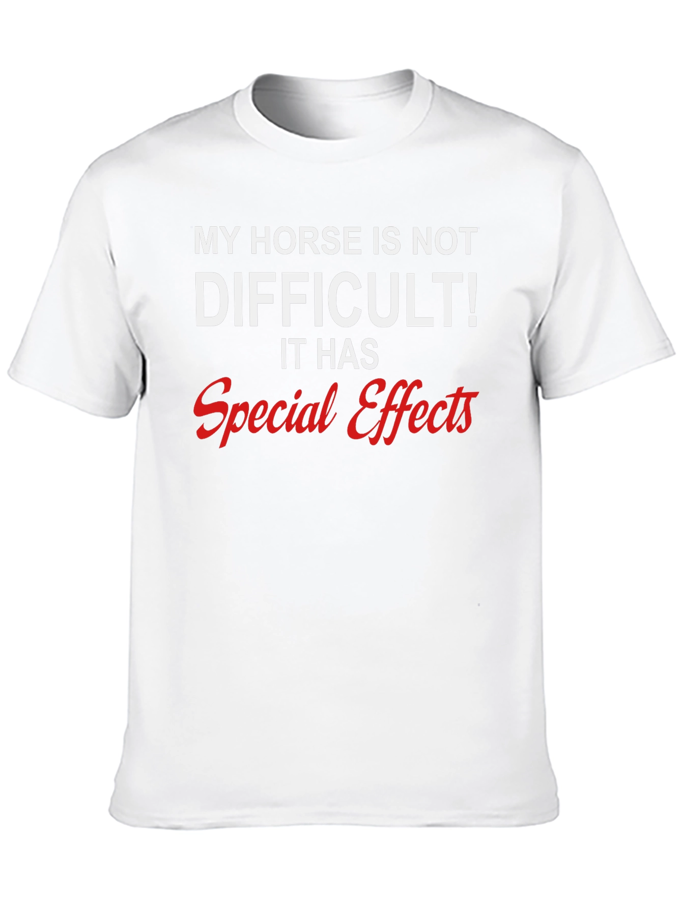 Black Funny Horse T-Shirt - Special Effects view 10