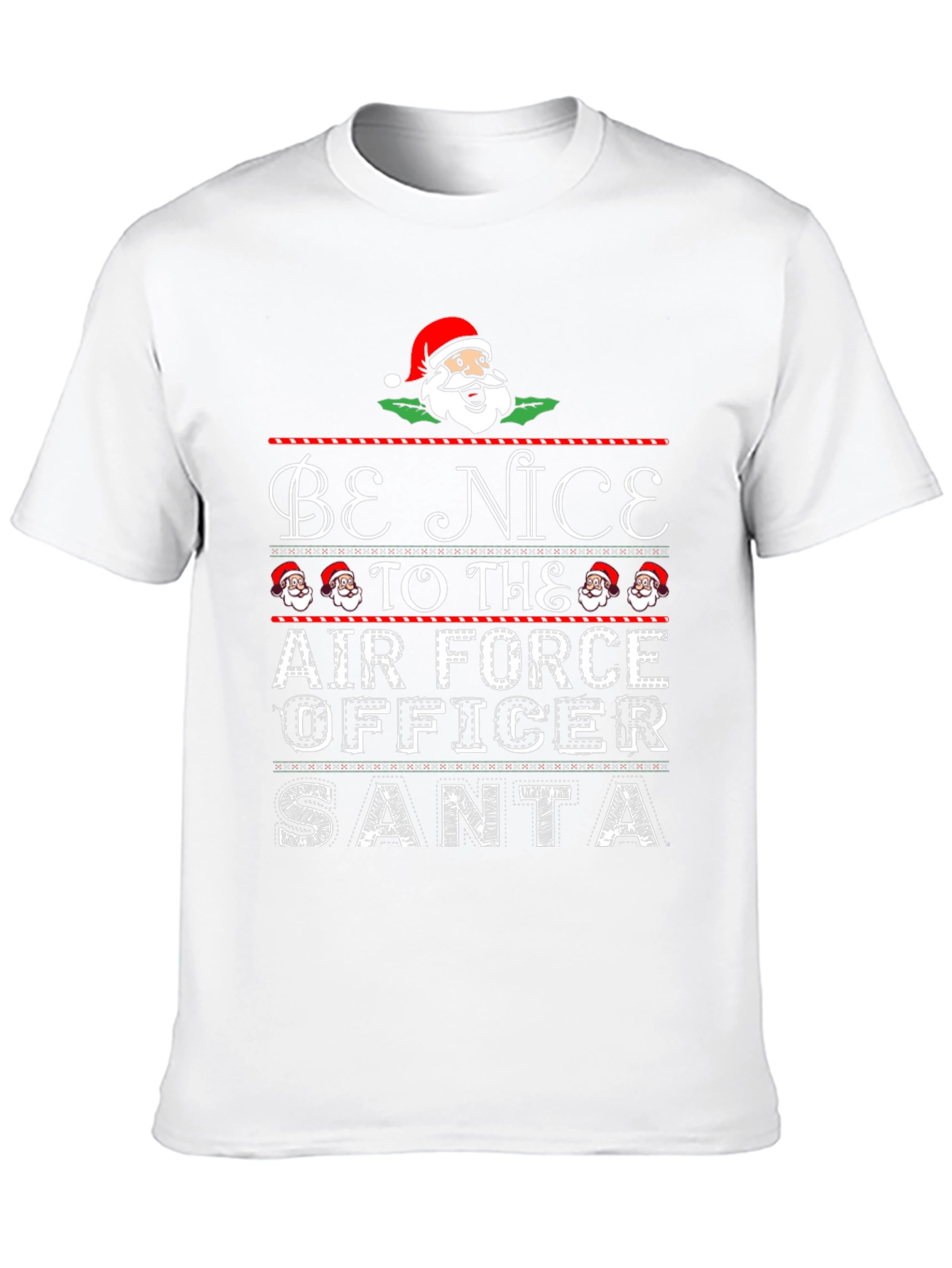 Black Be Nice to The Air Force Officer Santa Christmas T-Shirt view 10