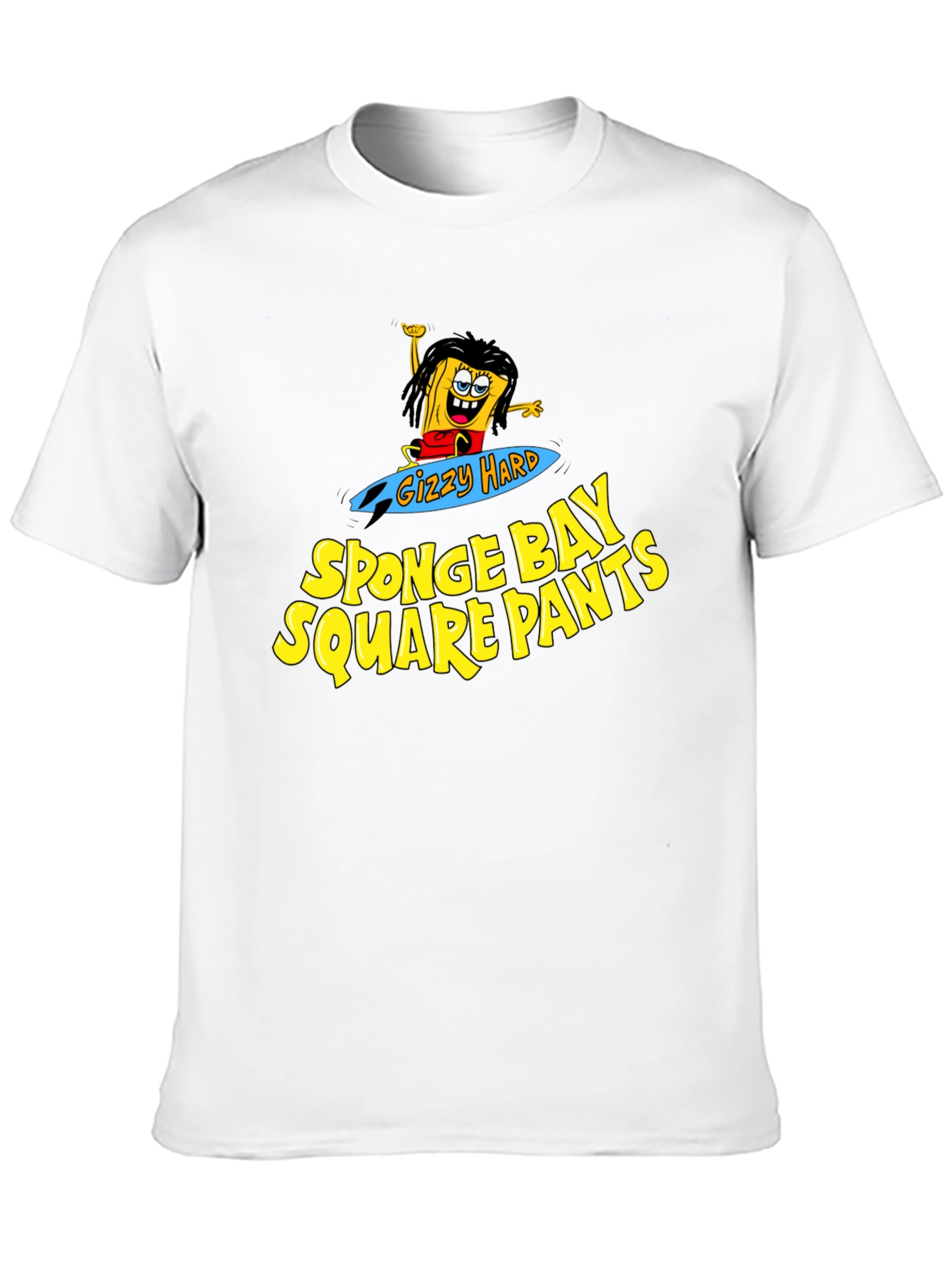 Black Sponge Bay Square Pants T-Shirt - Gizzy Hard Parody Tee view 10