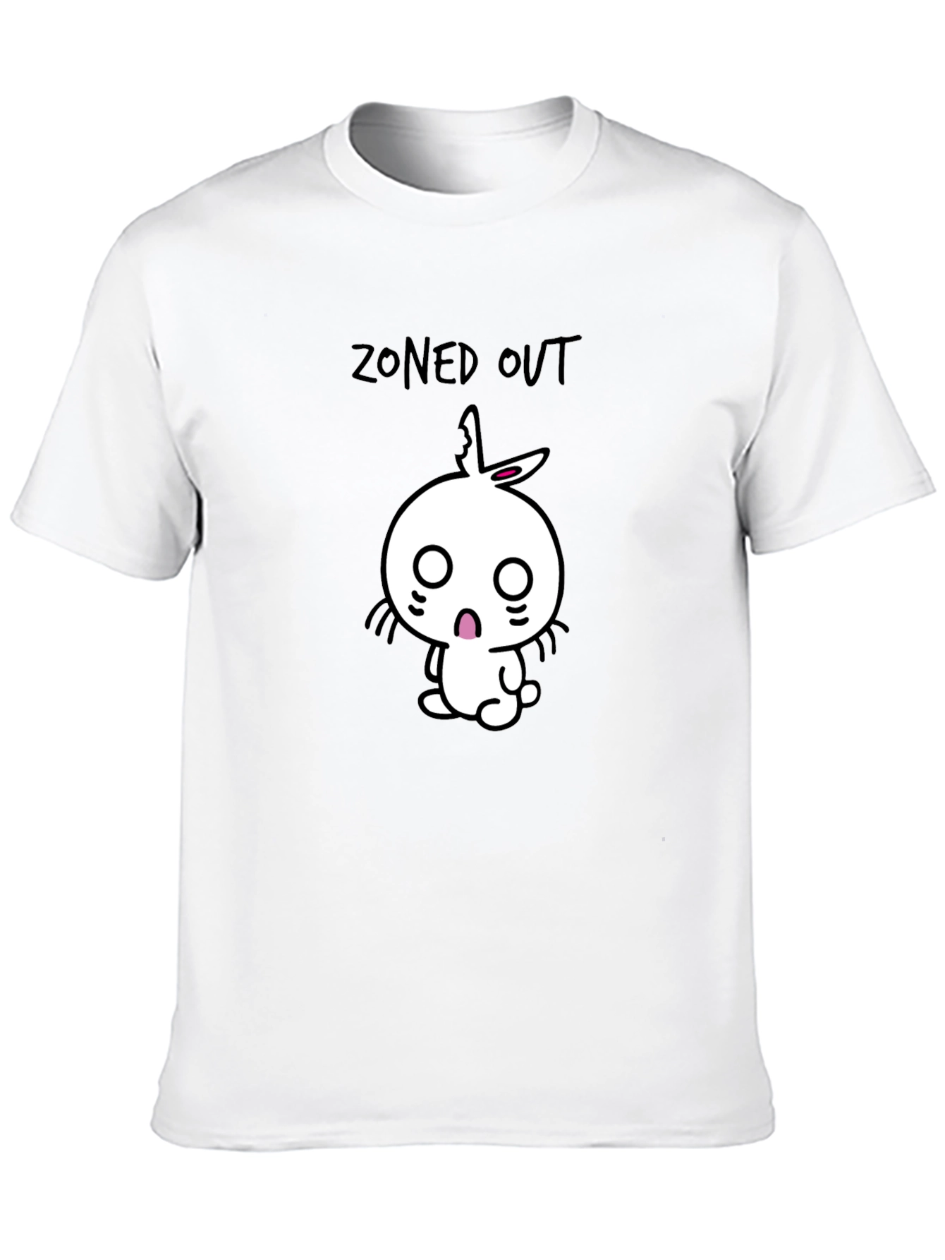 Black Zoned Out Rabbit Graphic Tee - Black Cotton T-Shirt view 10