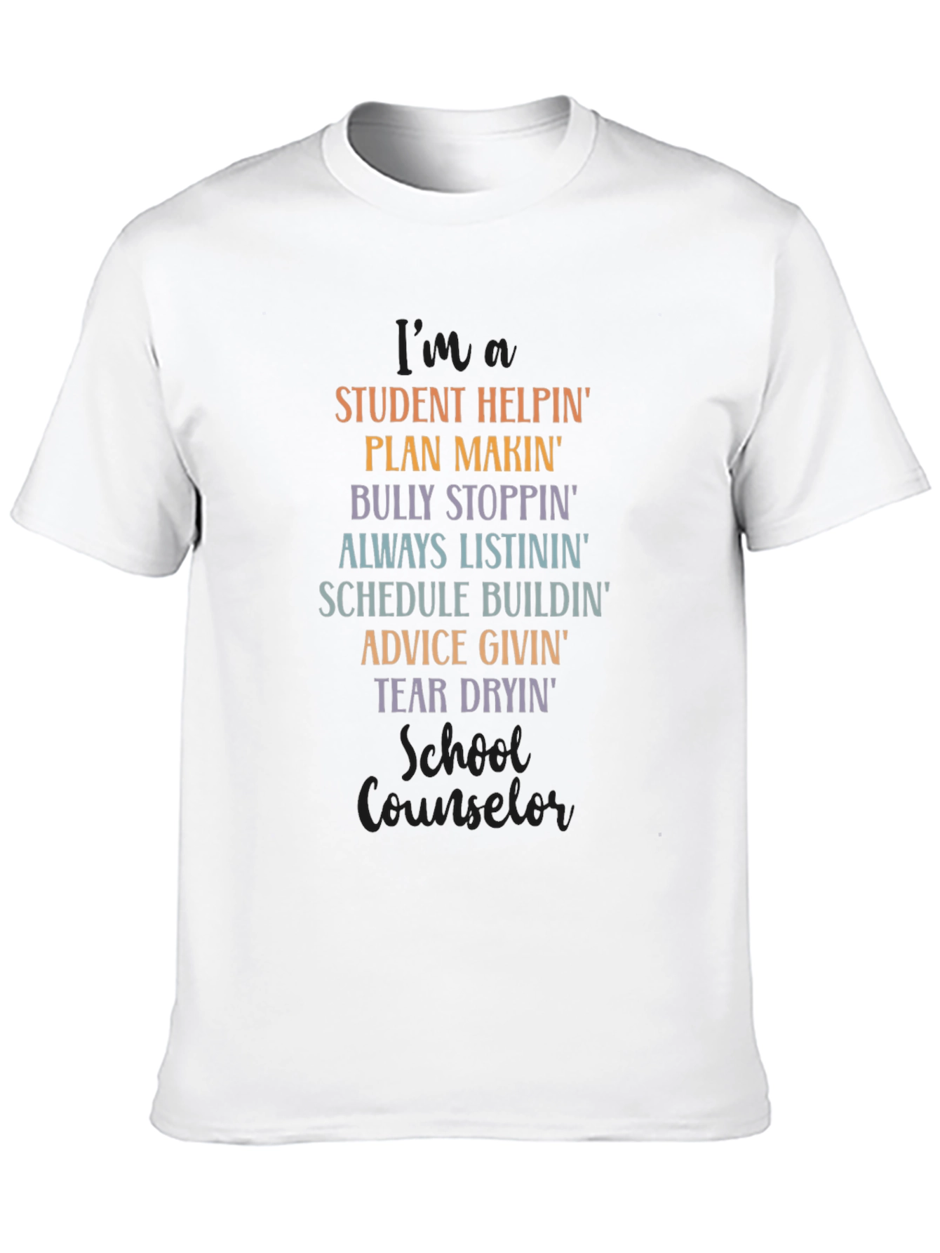 Black School Counselor Graphic T-Shirt view 10