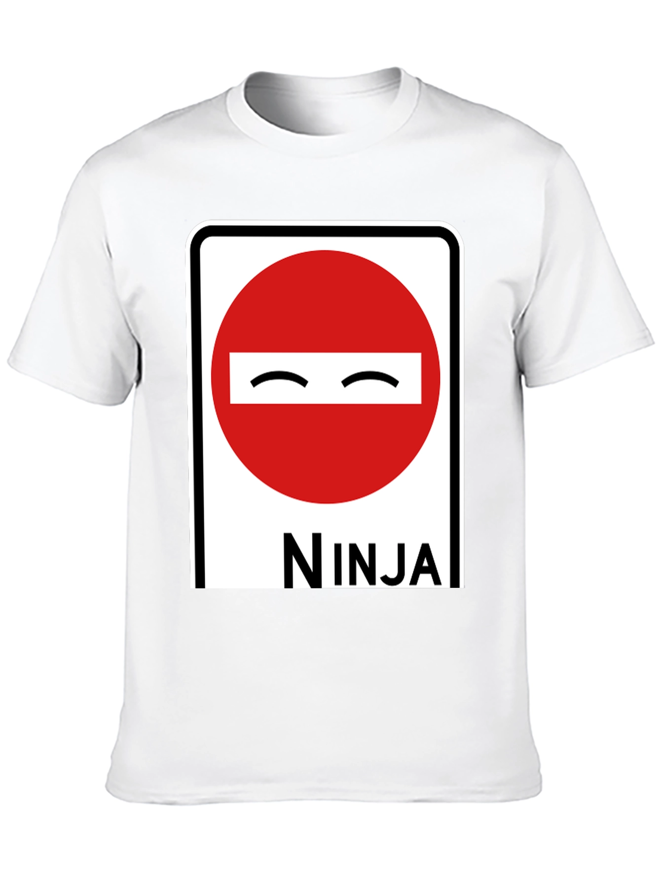 Black Ninja Road Sign Graphic T-Shirt view 10