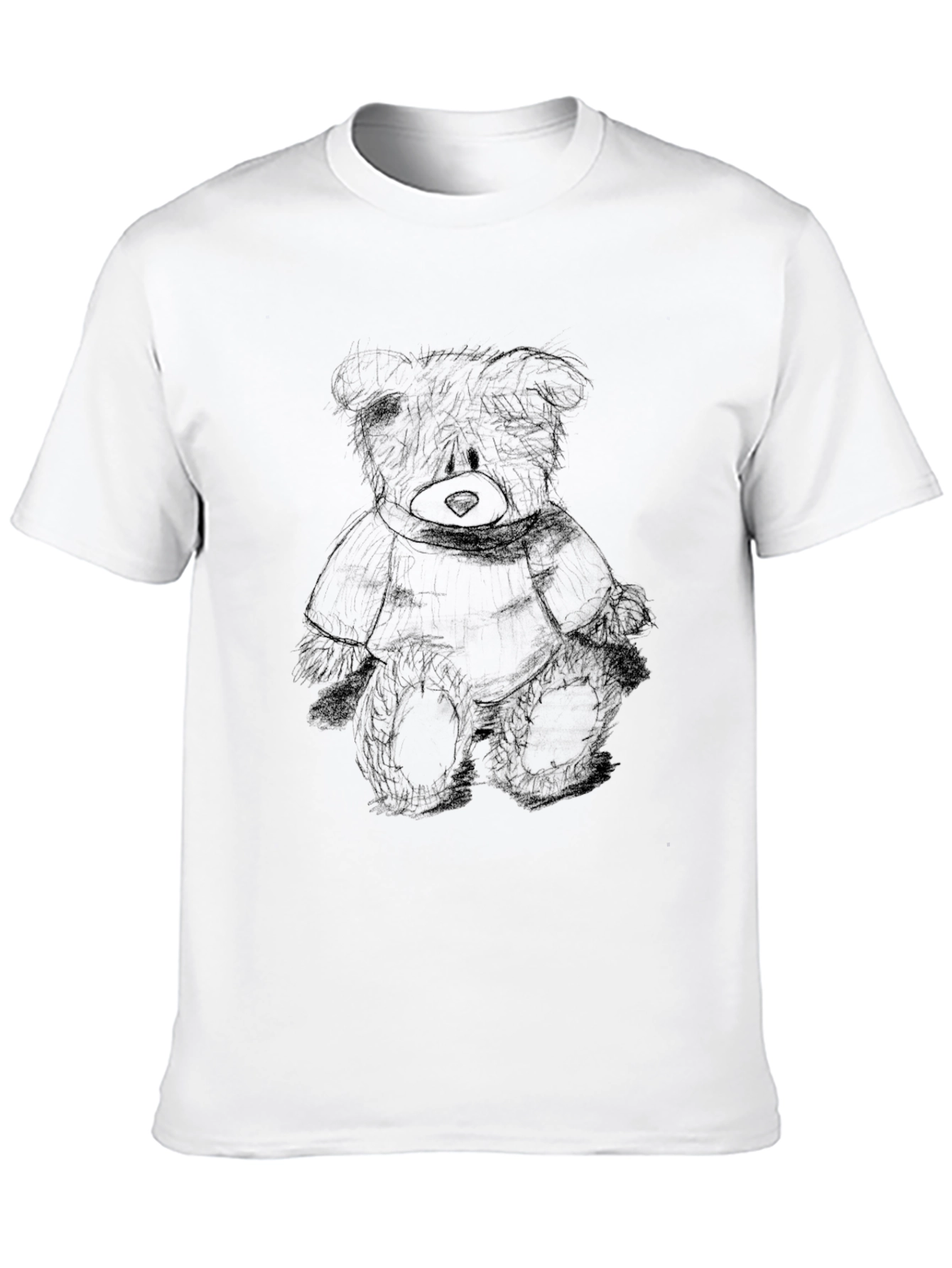 Black Black Teddy Bear Sketch Tee view 10