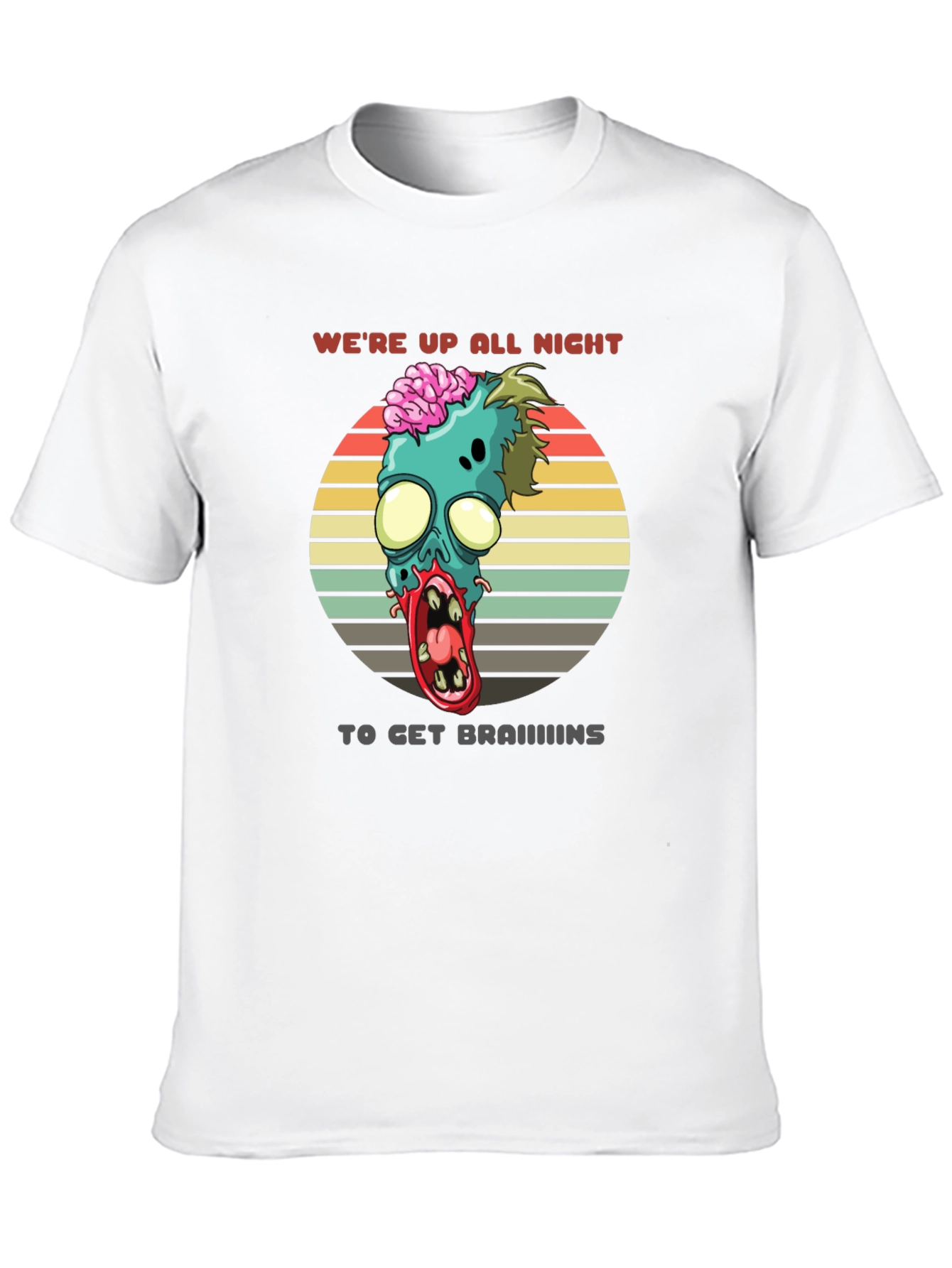 Black Zombie Brains T-Shirt - We're Up All Night view 10