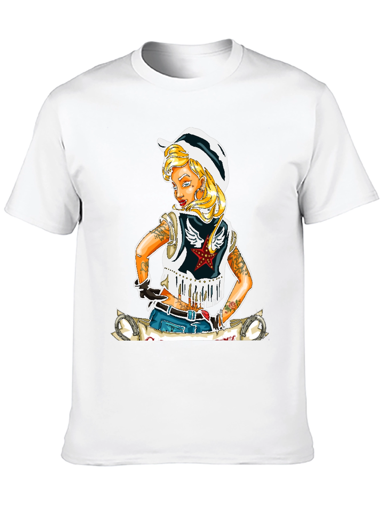 Black Cowgirl Graphic T-Shirt - Unique Design view 10