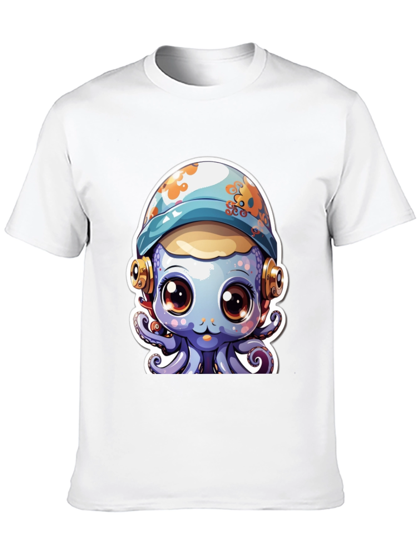Black Cute Octopus Tee - Unique Graphic T-Shirt view 10