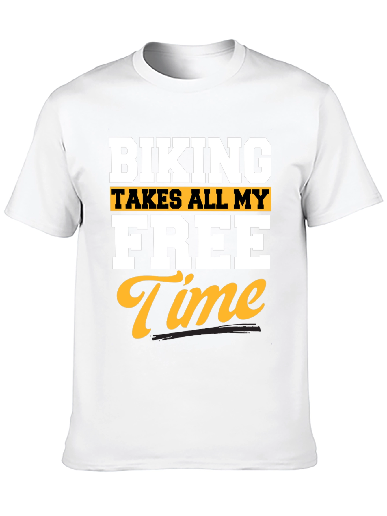 Black Biking Takes All My Free Time Black T-Shirt view 10
