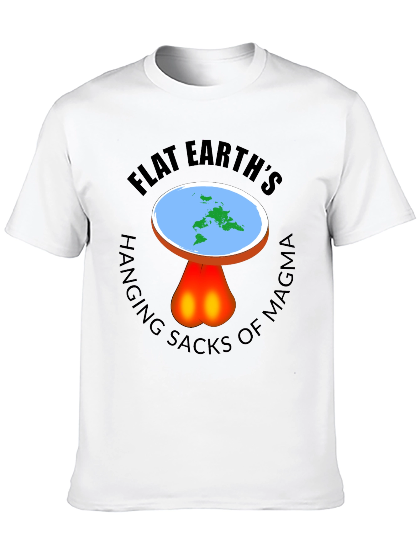 Black Flat Earth Hanging Sacks Of Magma T-Shirt view 10