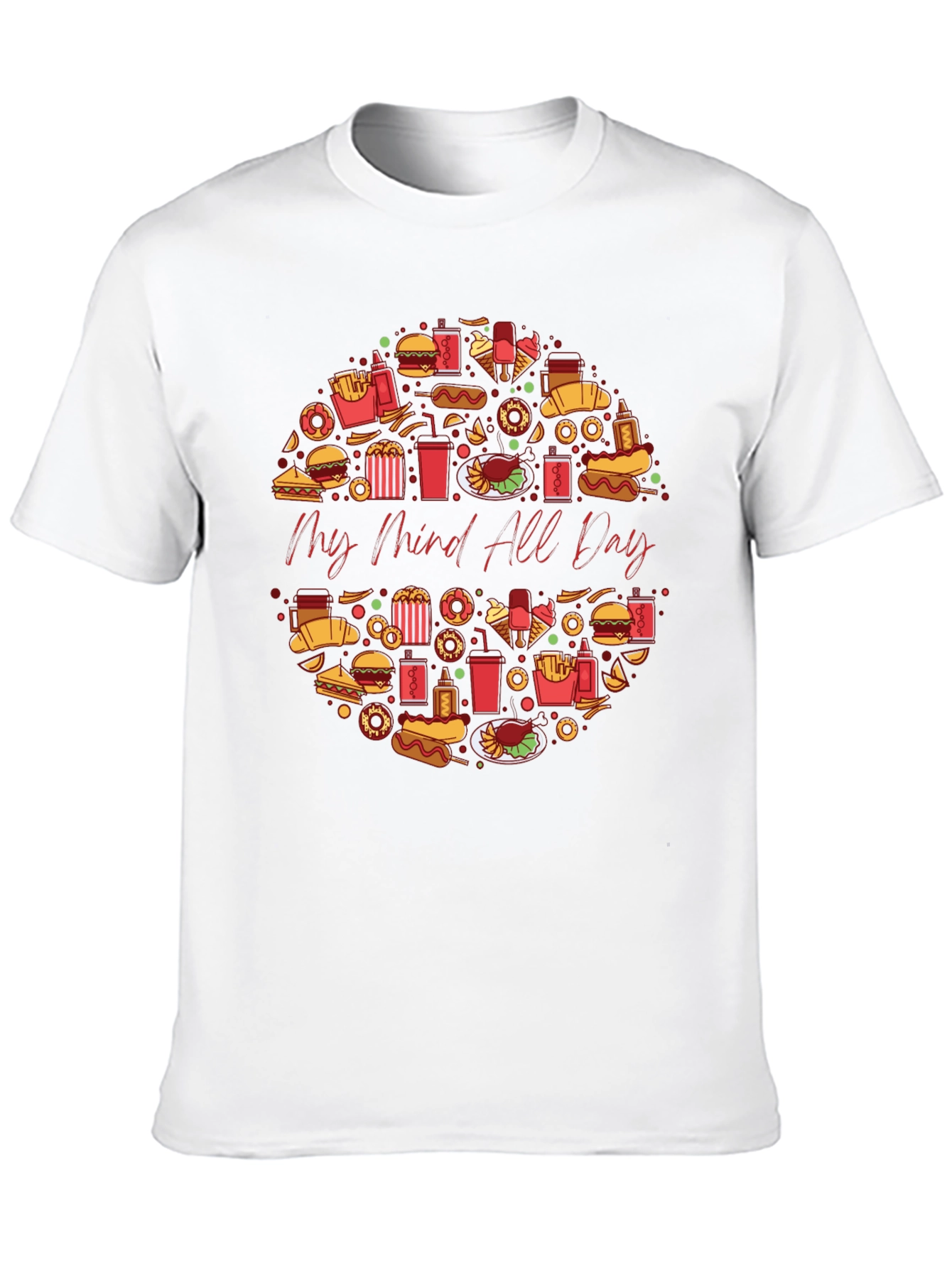 Black My Mind All Day Foodie T-Shirt - Black, Casual view 10