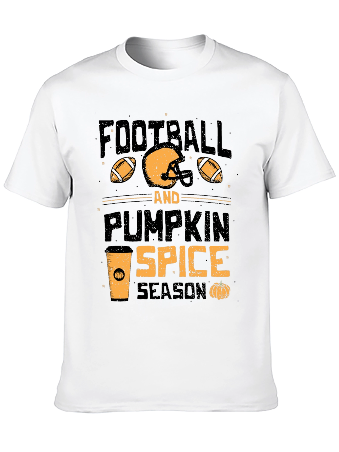 Black Football & Pumpkin Spice Season T-Shirt view 10