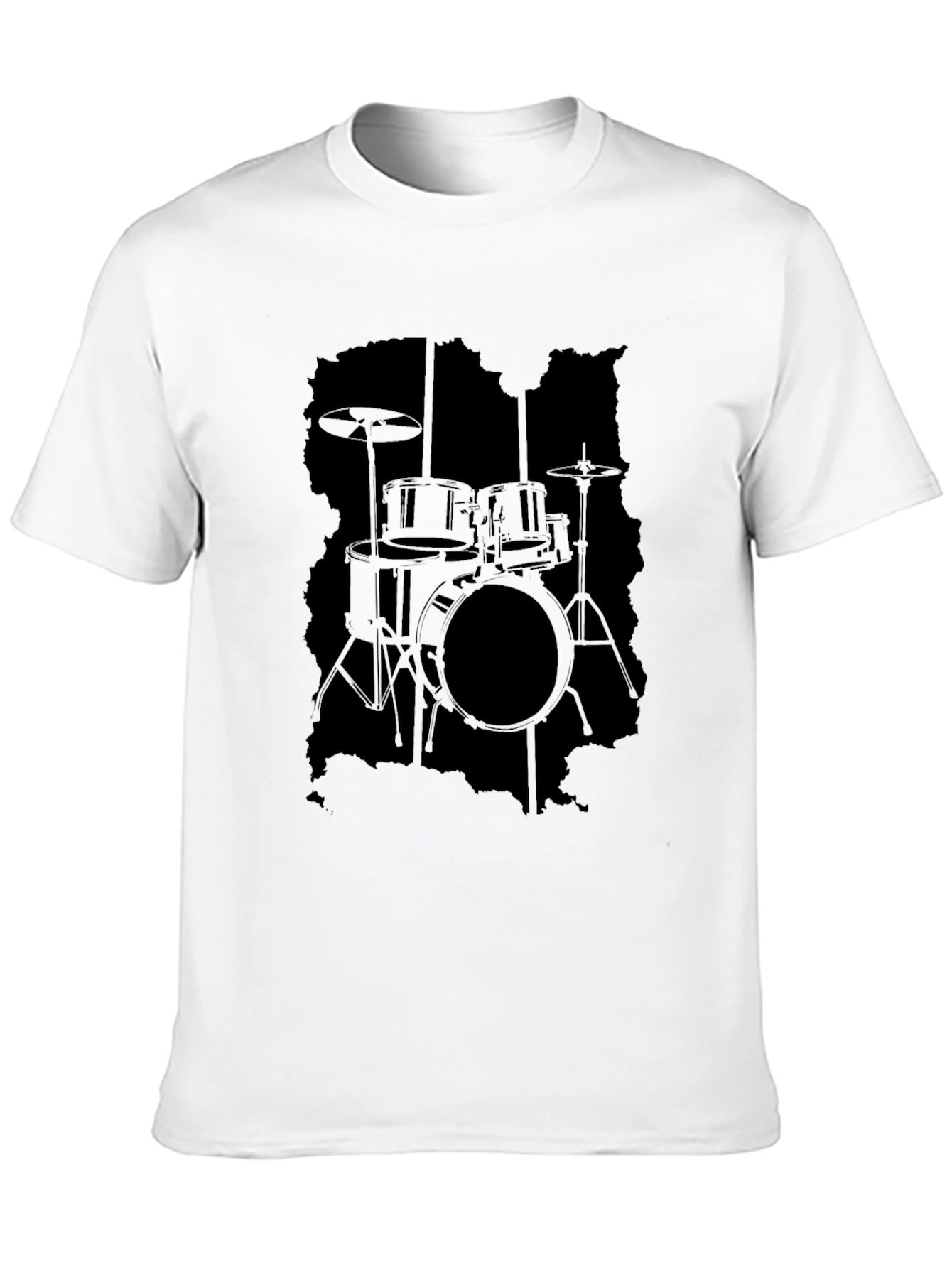 Black Black Drum Set Graphic T-Shirt view 10