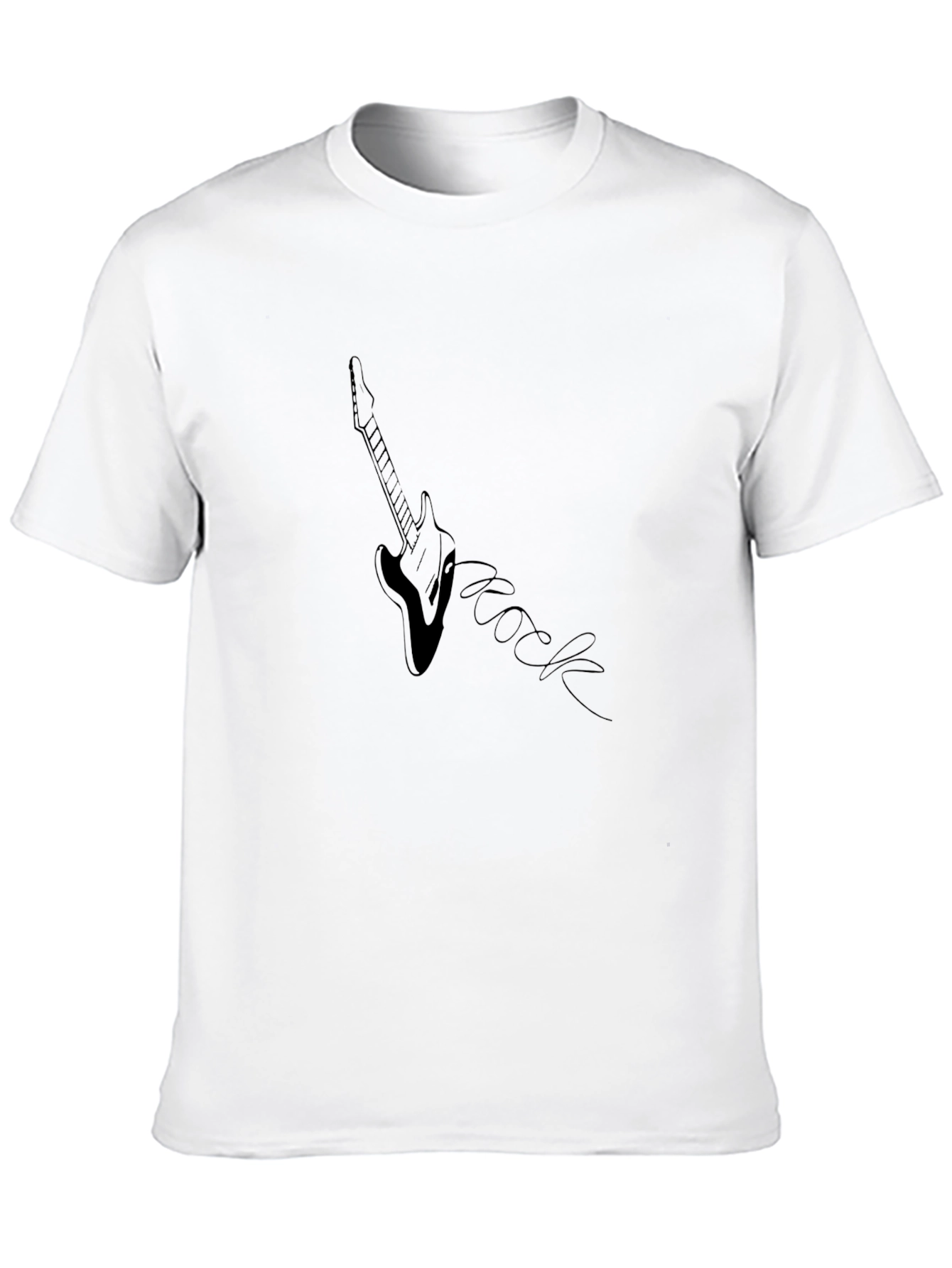 Black Rock Guitar Graphic Tee - Black Unisex T-Shirt view 10