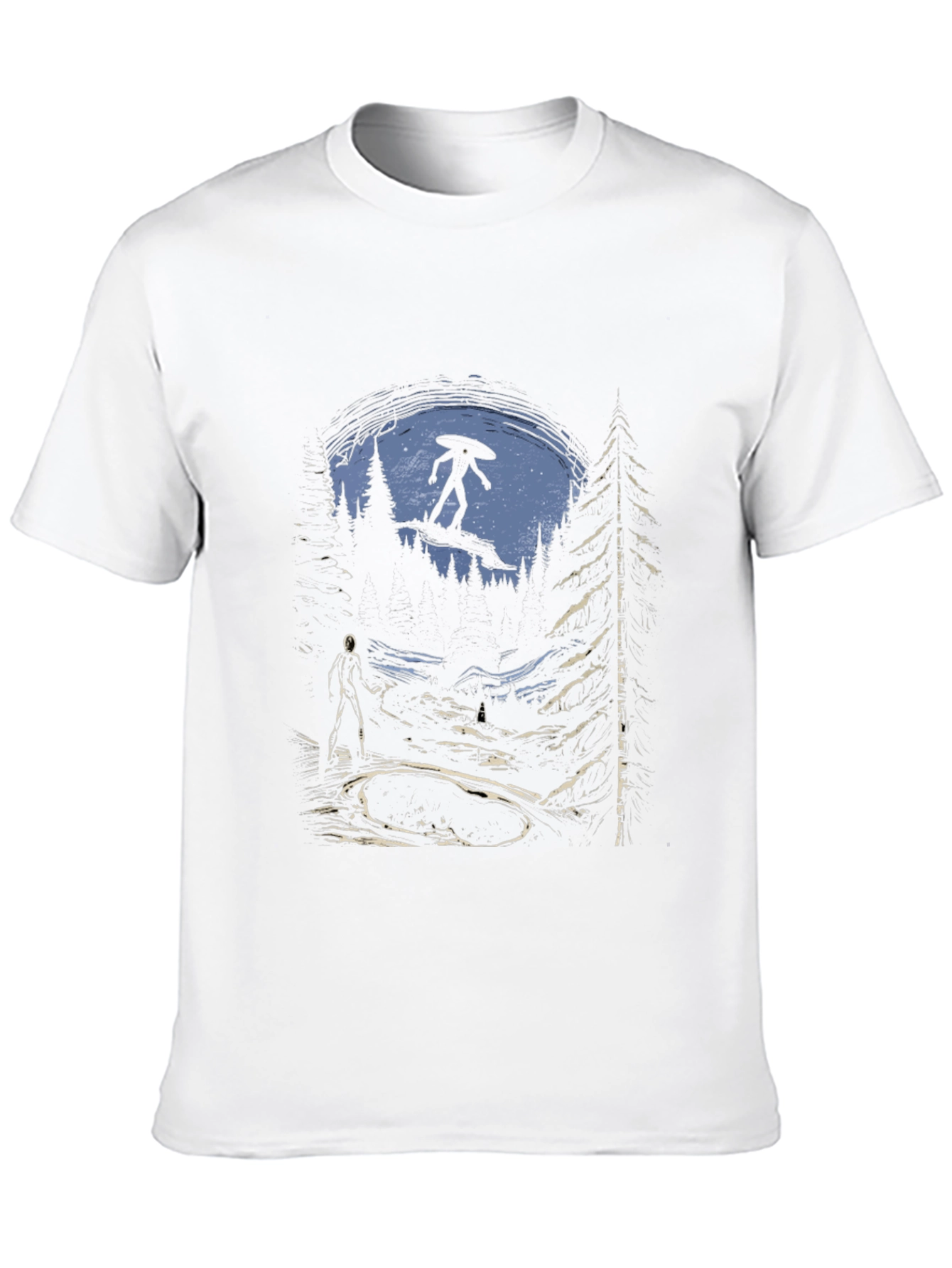 Black UFO Abduction Graphic Tee - Black Cotton Blend view 10