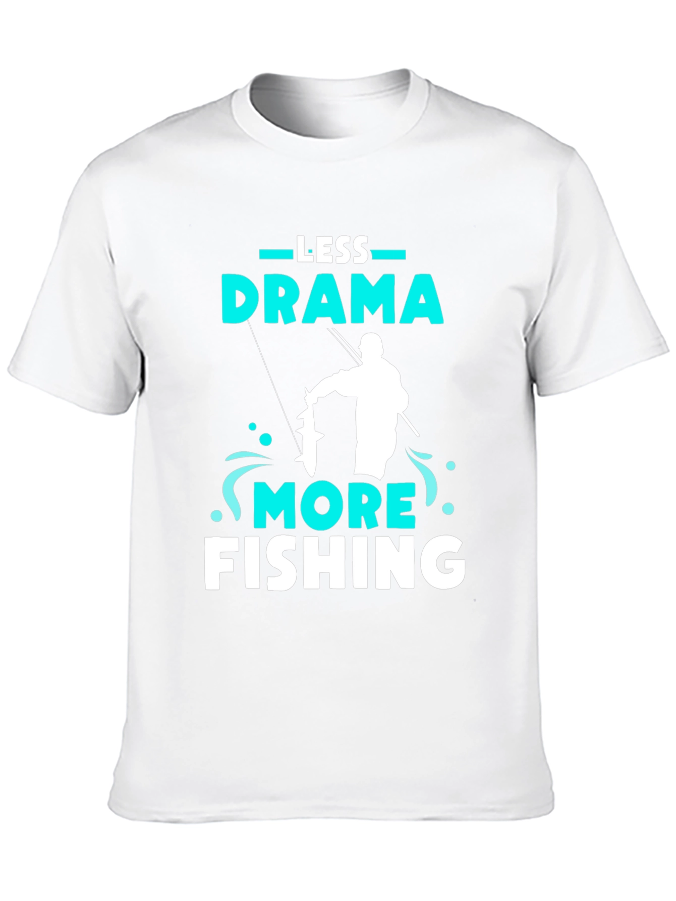 Black Less Drama More Fishing Graphic Tee view 10