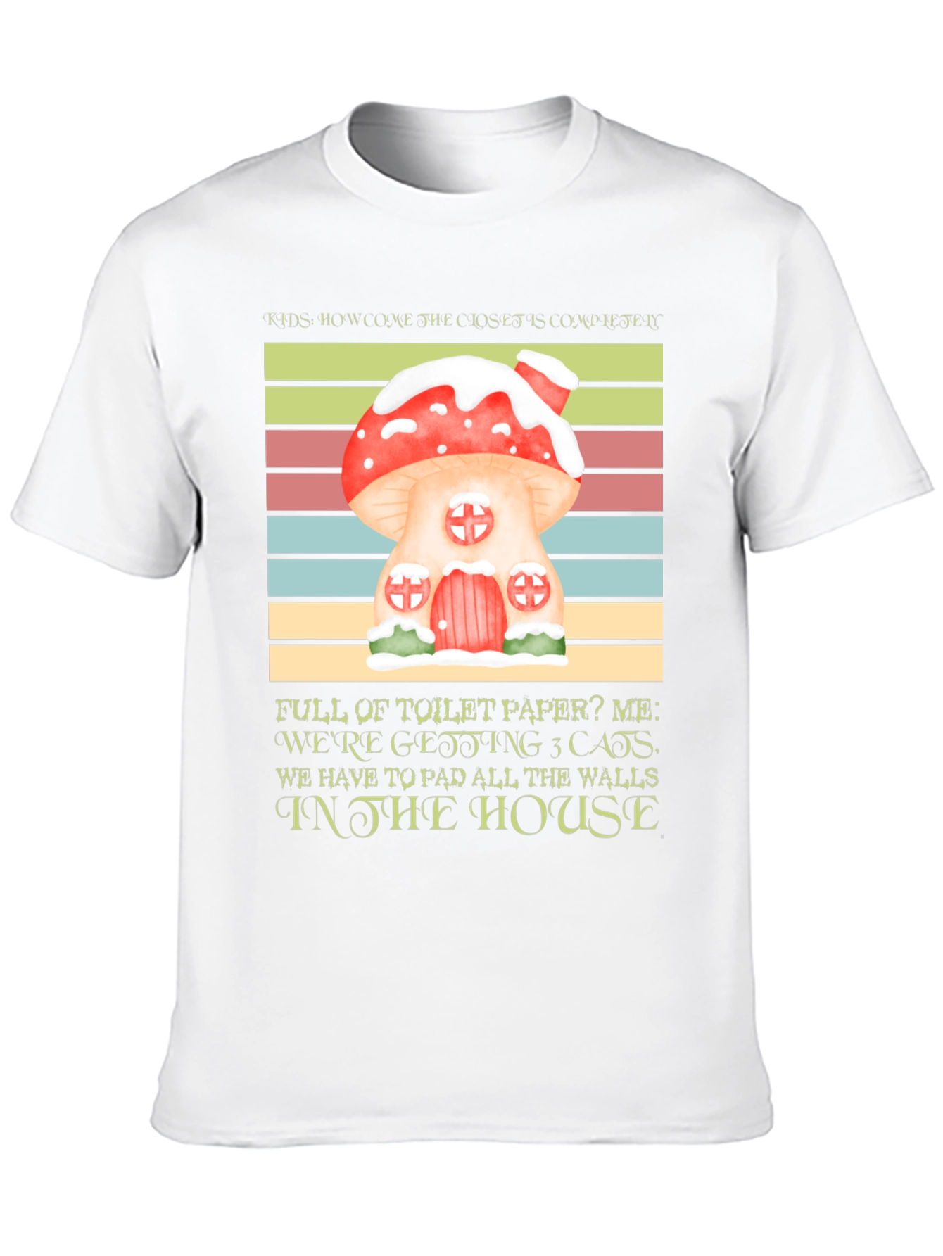 Black Mushroom House Cat Lover T-Shirt view 10