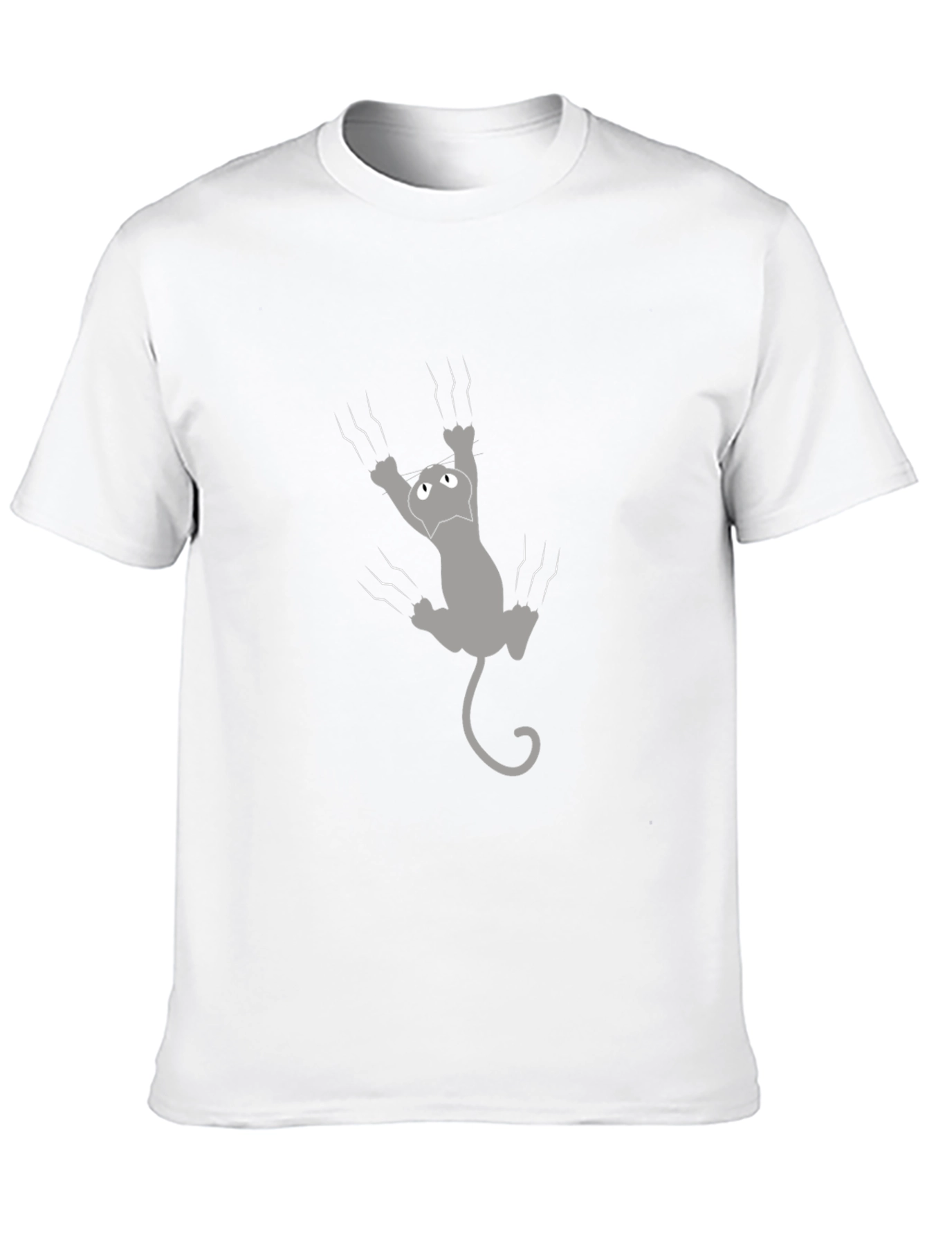 Black Climbing Cat Graphic Tee - Funny Novelty T-Shirt view 10