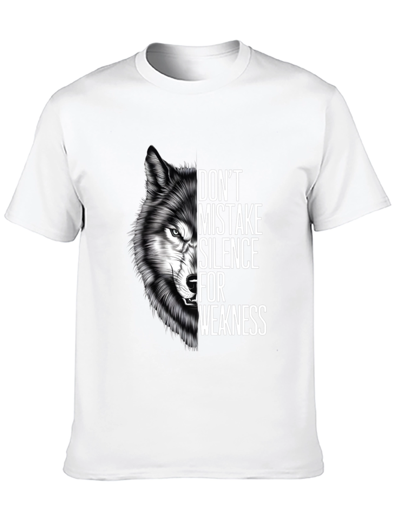 Black Wolf Silence Graphic Tee - Don't Mistake Silence For Weakness T-Shirt view 10