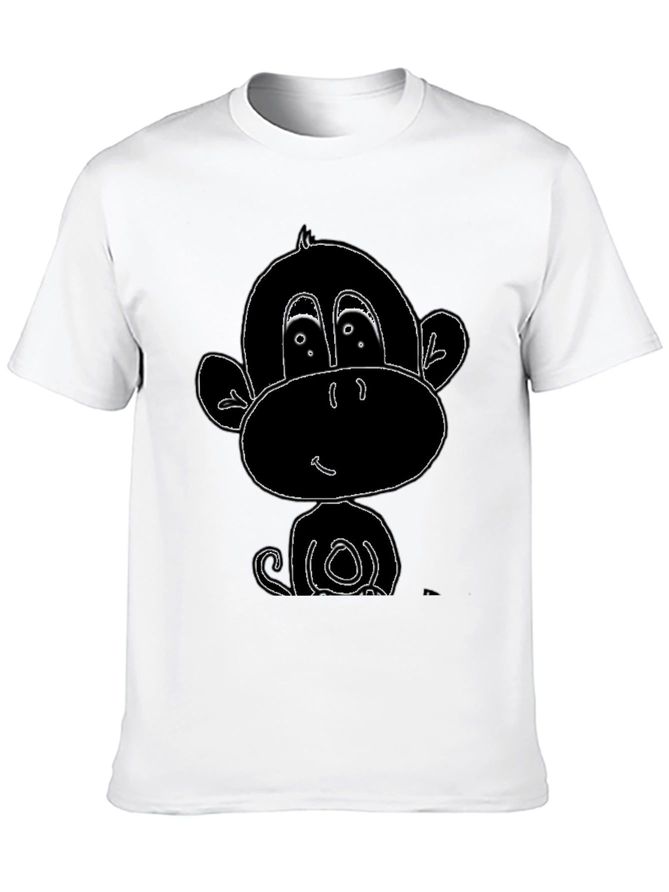 Black Cartoon Monkey Graphic Tee - Black view 10