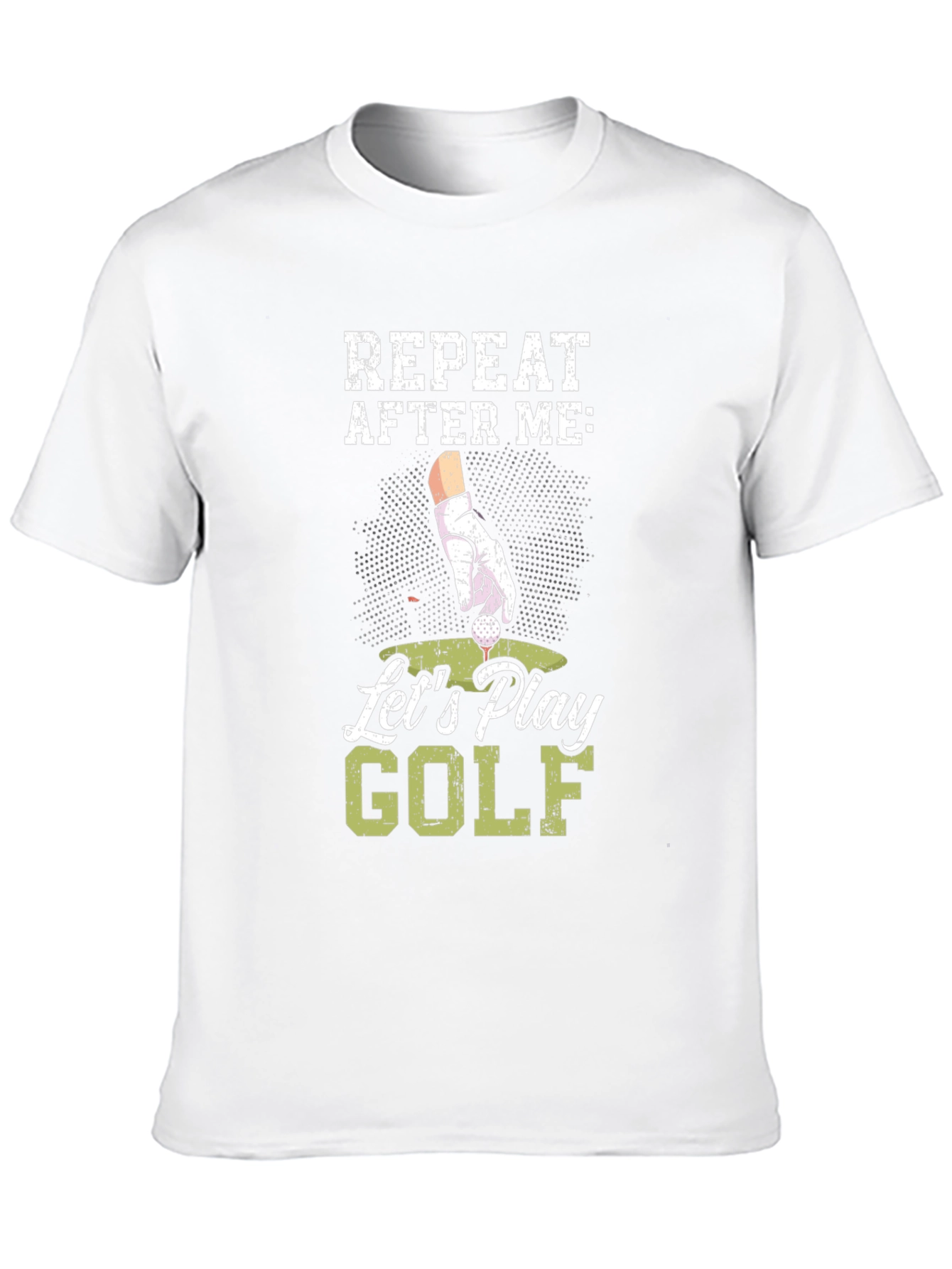 Black Funny Golf T-Shirt - Repeat After Me view 10