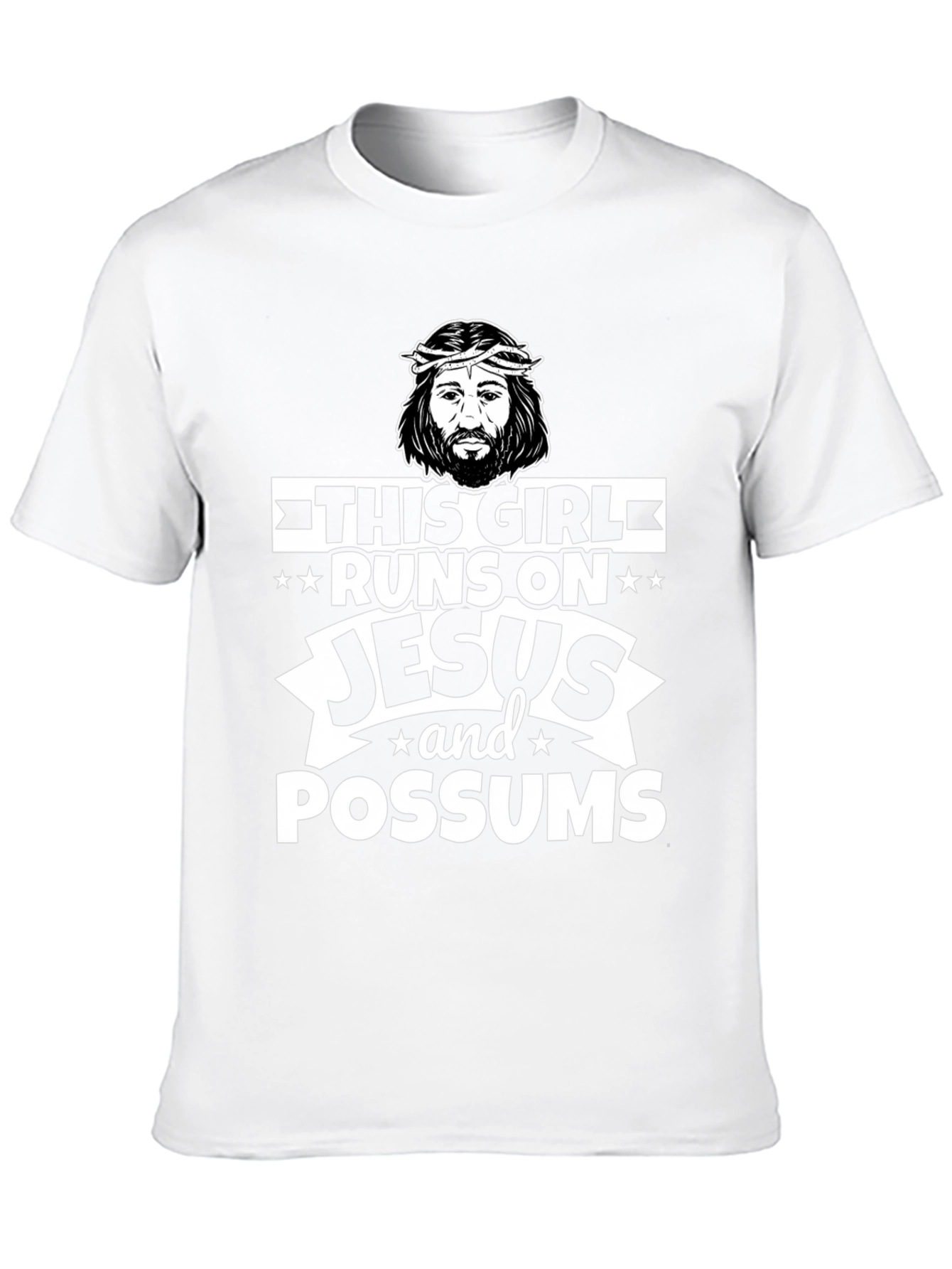 Black Runs on Jesus and Possums Black T-Shirt view 10