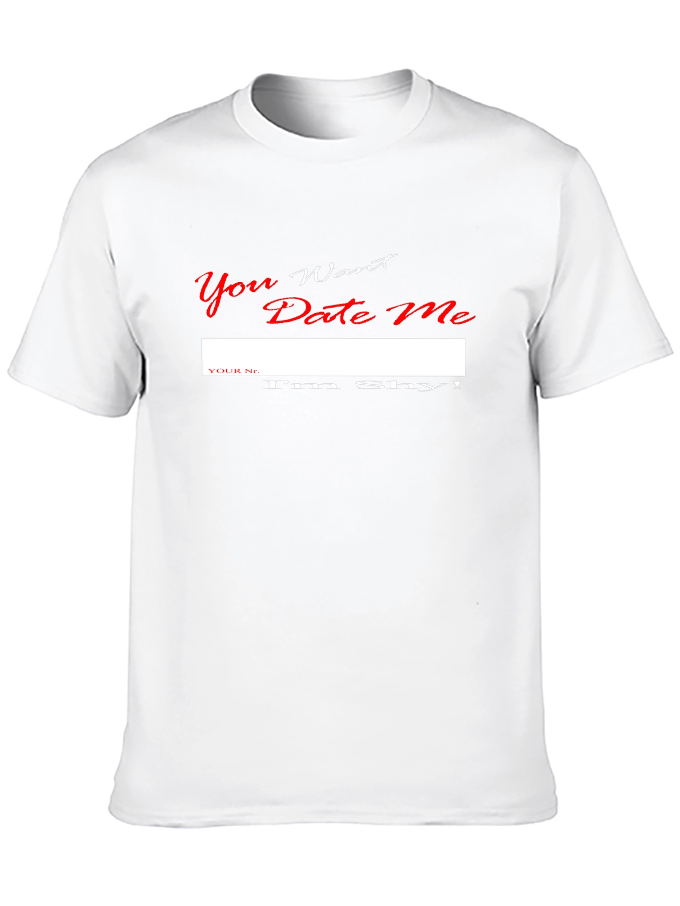 Black Shy Dating Humor Graphic T-Shirt view 10