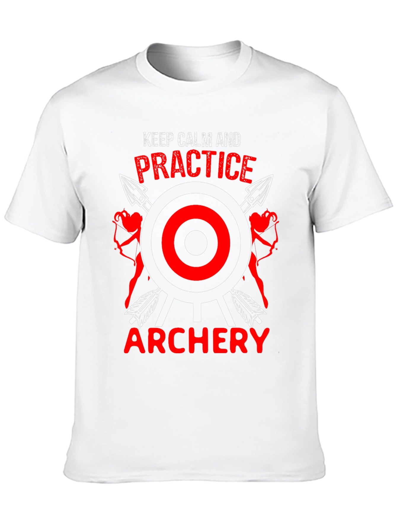 Black Keep Calm Practice Archery Black T-Shirt view 10