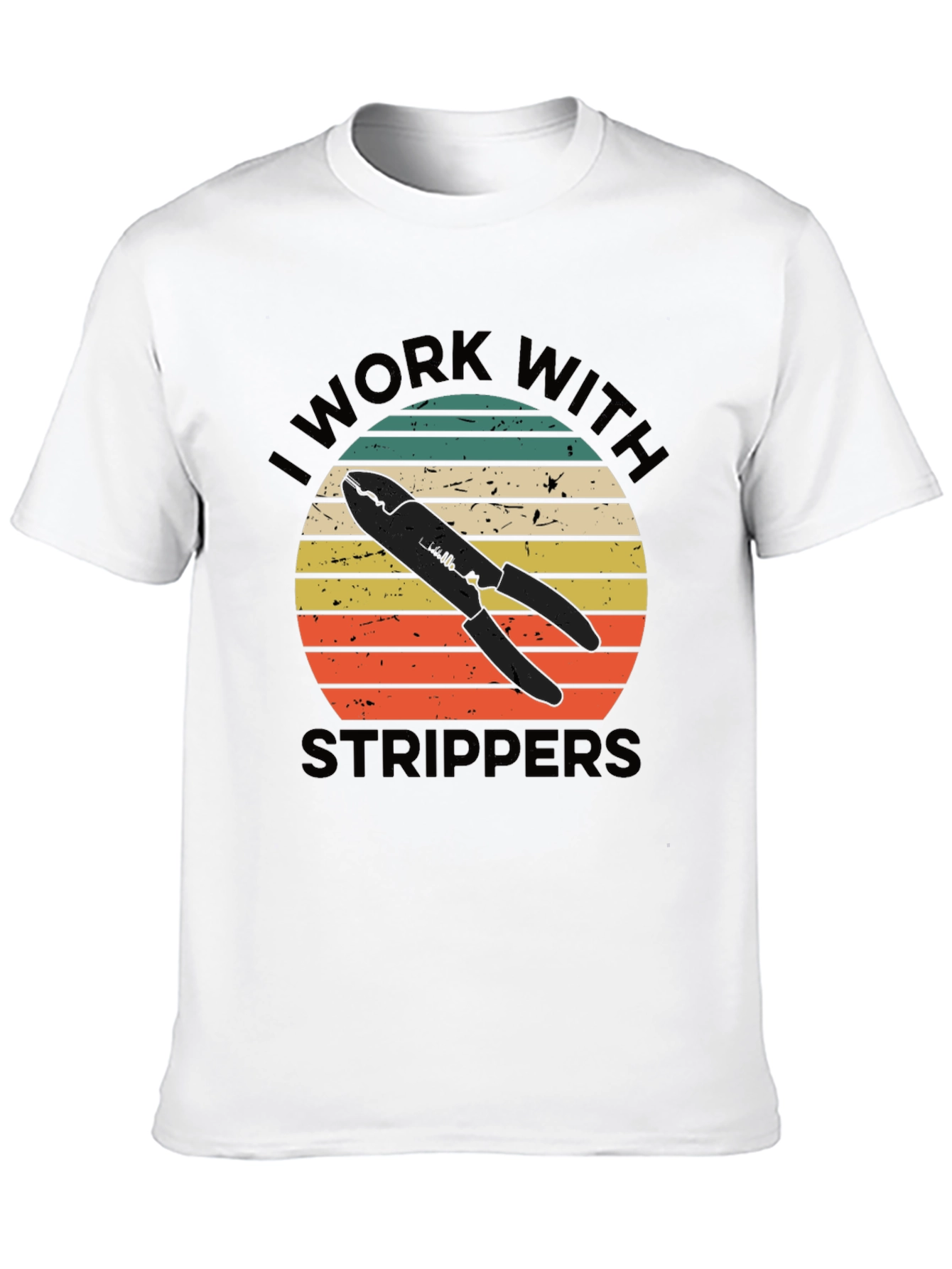 Black I Work With Strippers Funny Electrician T-Shirt view 10