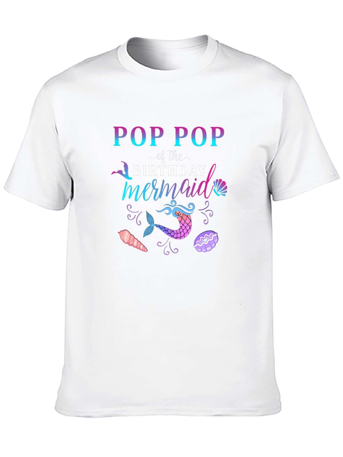 Black Pop Pop Mermaid Birthday T-Shirt view 10