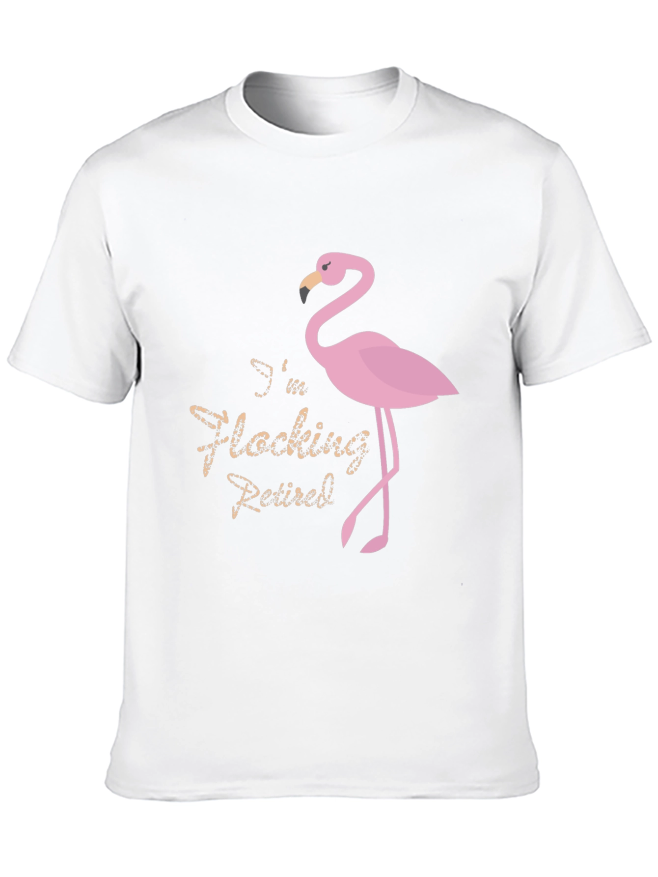 Black Funny Flamingo Retired T-Shirt view 10