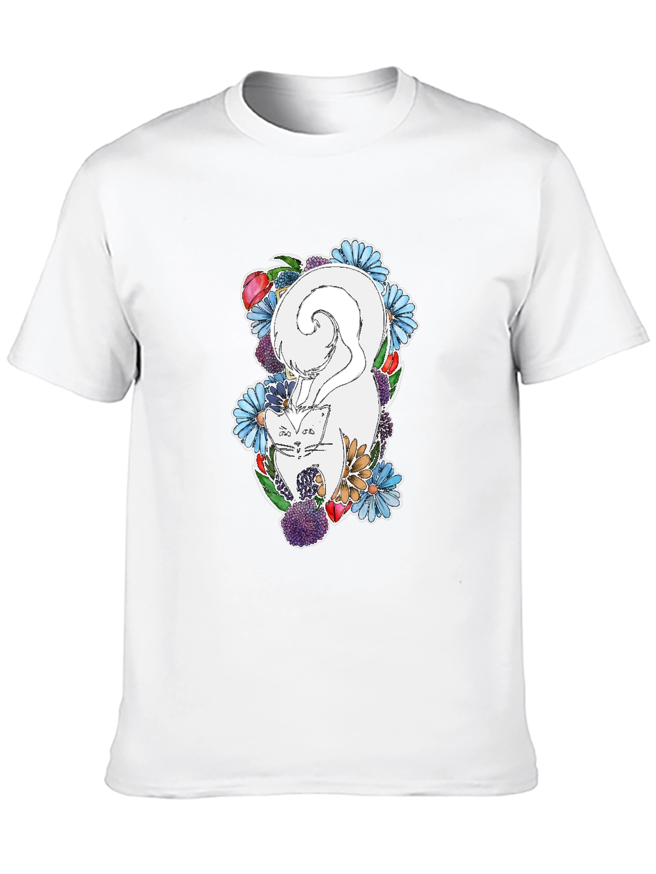 Black Floral Fox Graphic T-Shirt - Unique Design, Soft Cotton view 10