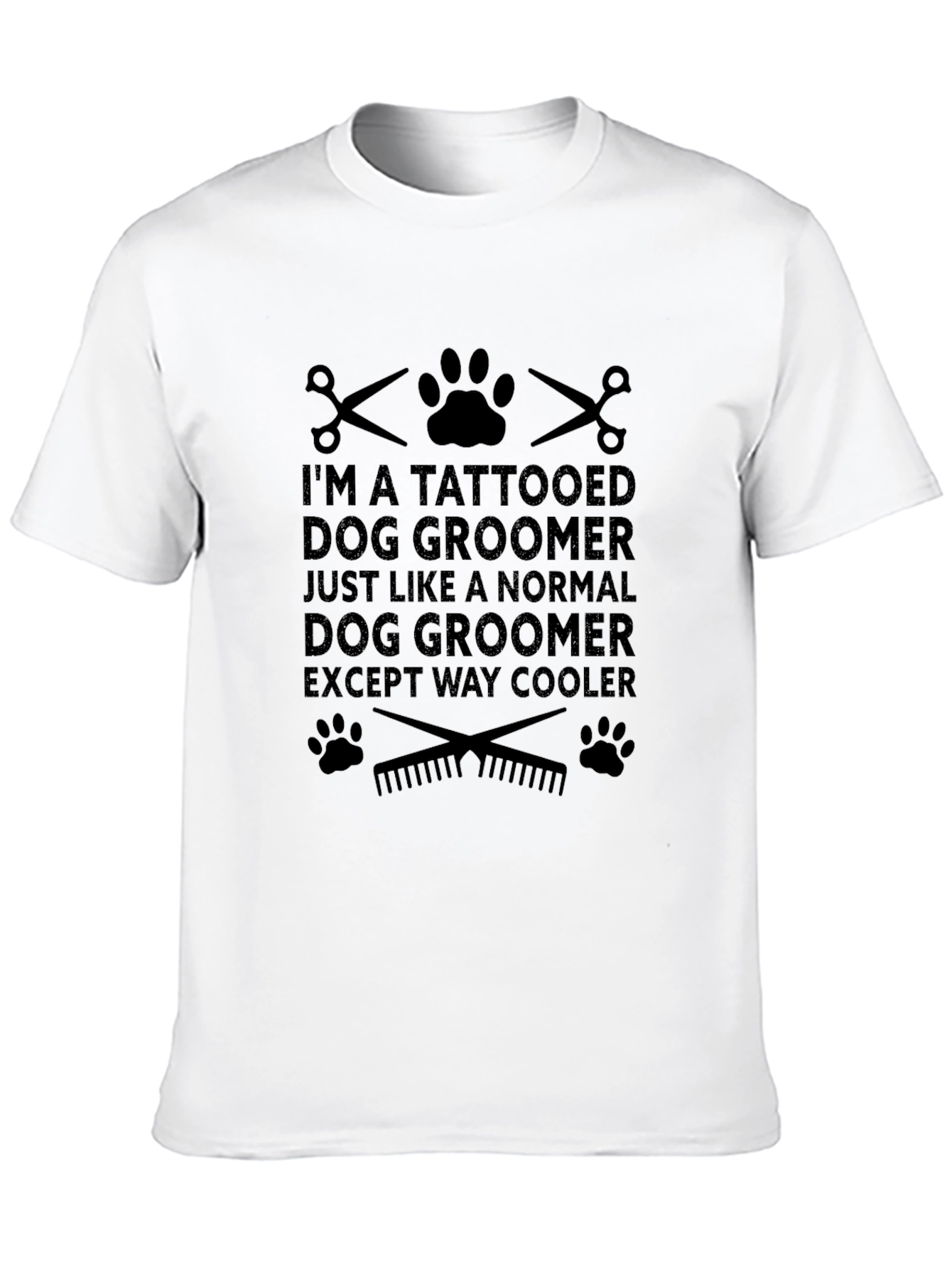 Black Tattooed Dog Groomer Black Graphic T-Shirt view 10
