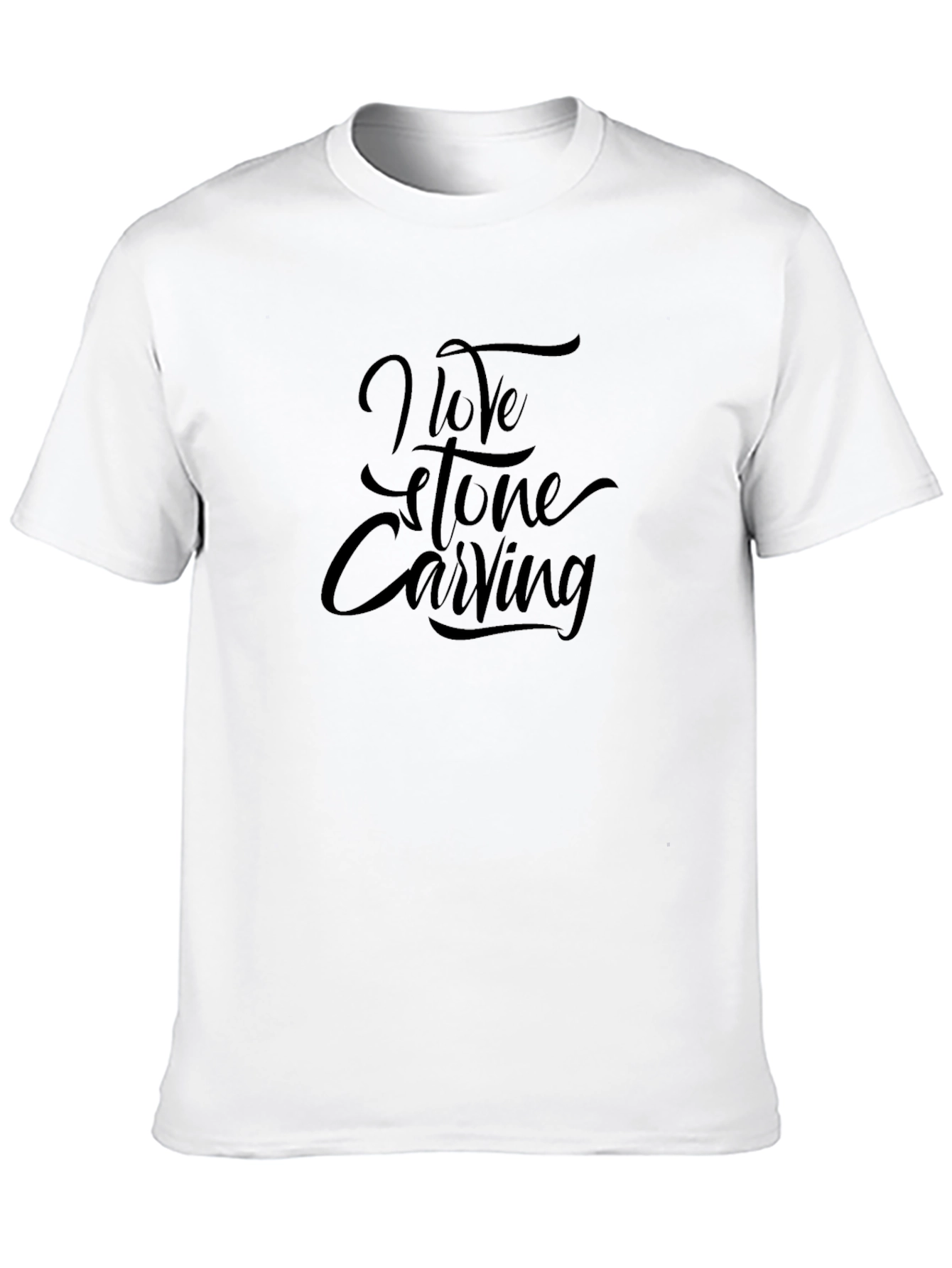 Black I Love Stone Carving Black T-Shirt view 10
